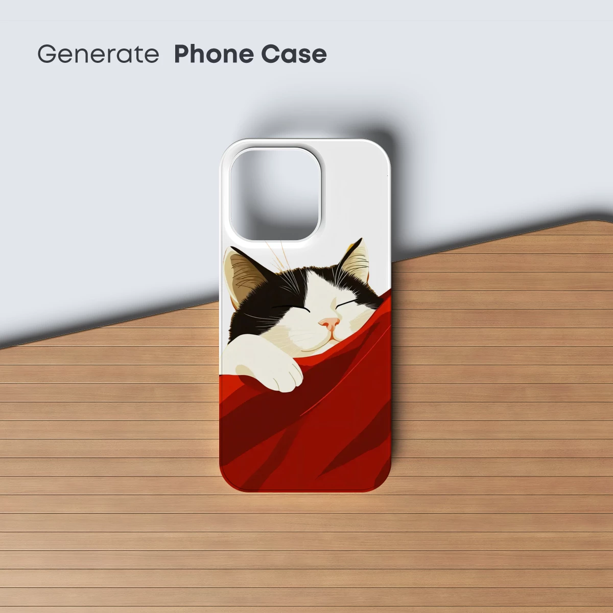 Cozy Cat in Crimson: A Whimsical Nap - Image 3