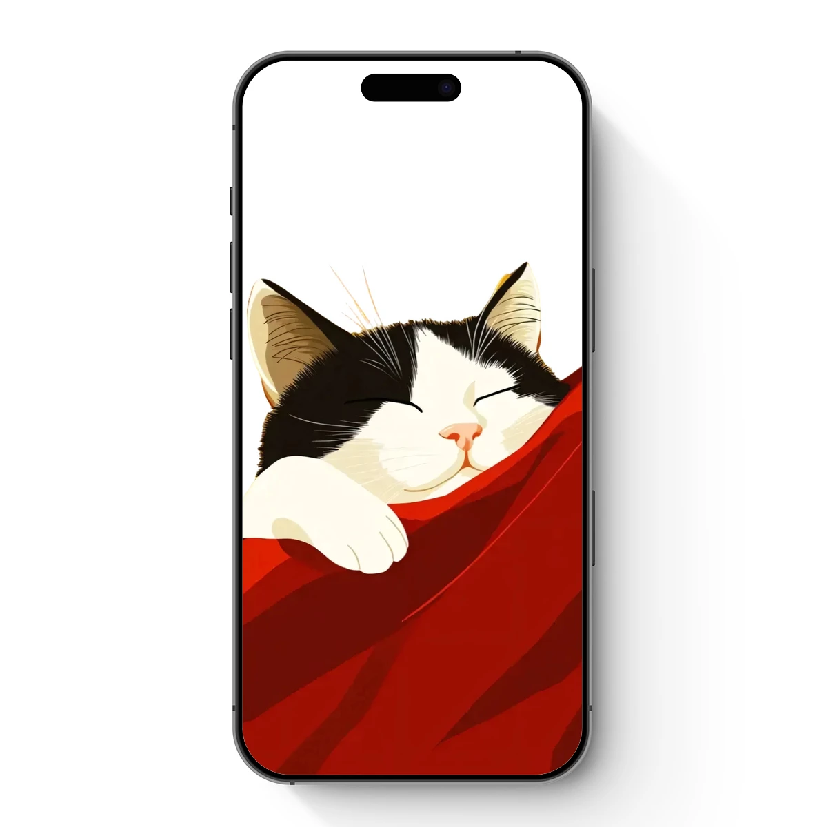 Cozy Cat in Crimson: A Whimsical Nap