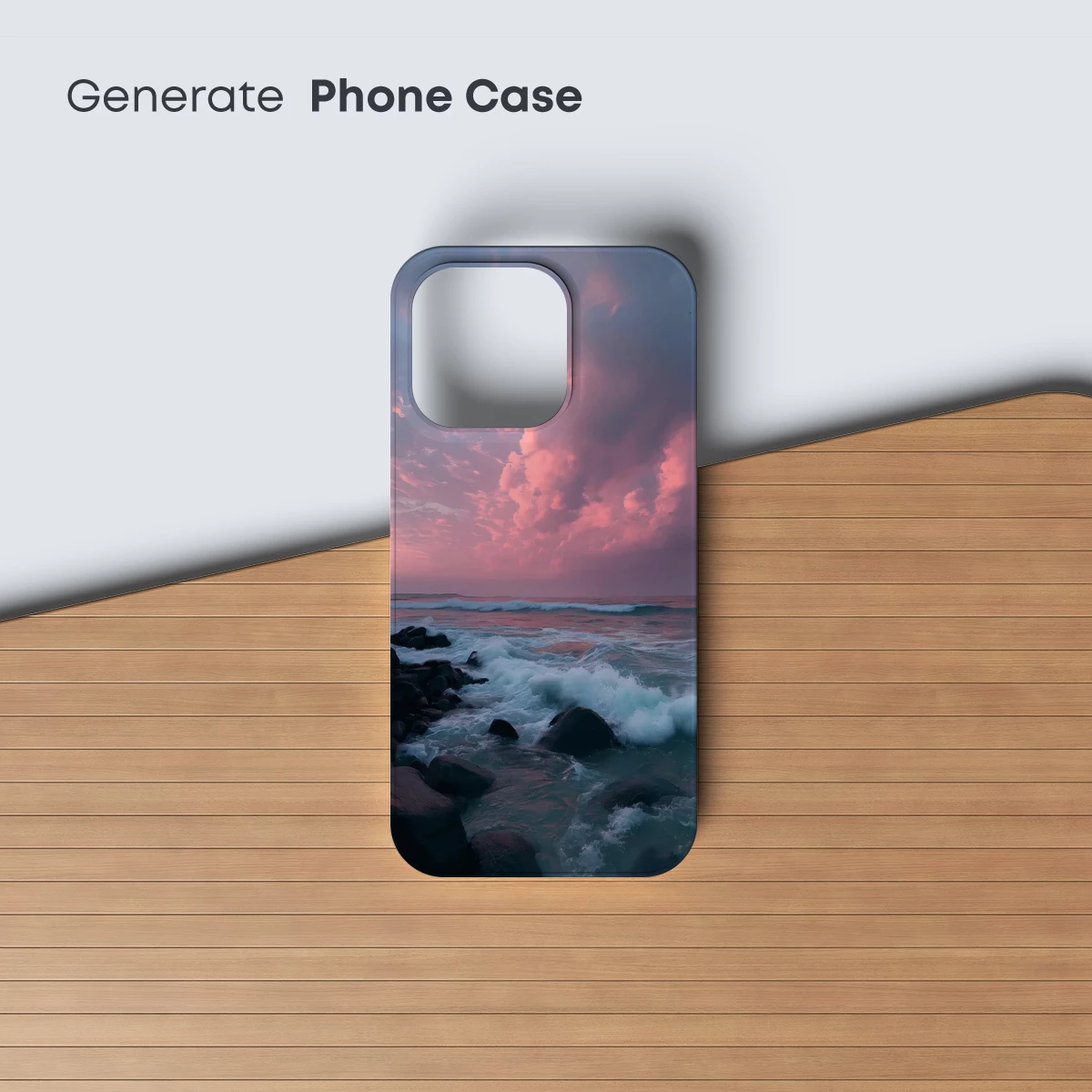 Crimson Horizon: Stormy Sunset Over Turquoise Waves - Image 3