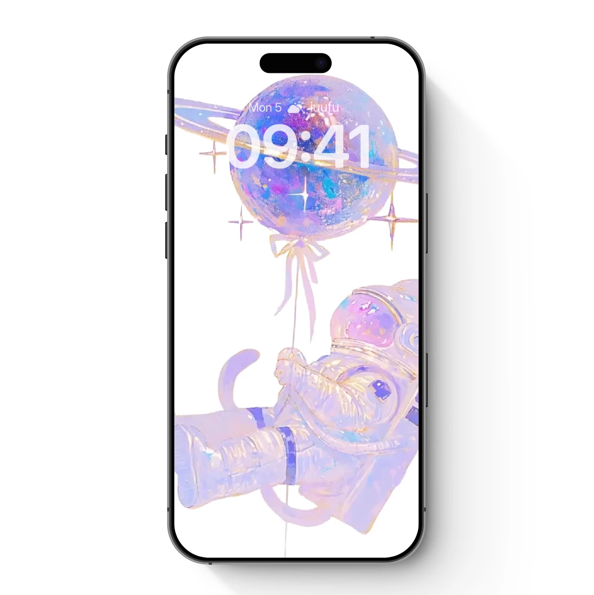 Cosmic Cat Astronaut Floating with Planet Balloon Cosmic Cat Astronaut Floating with Planet Balloon