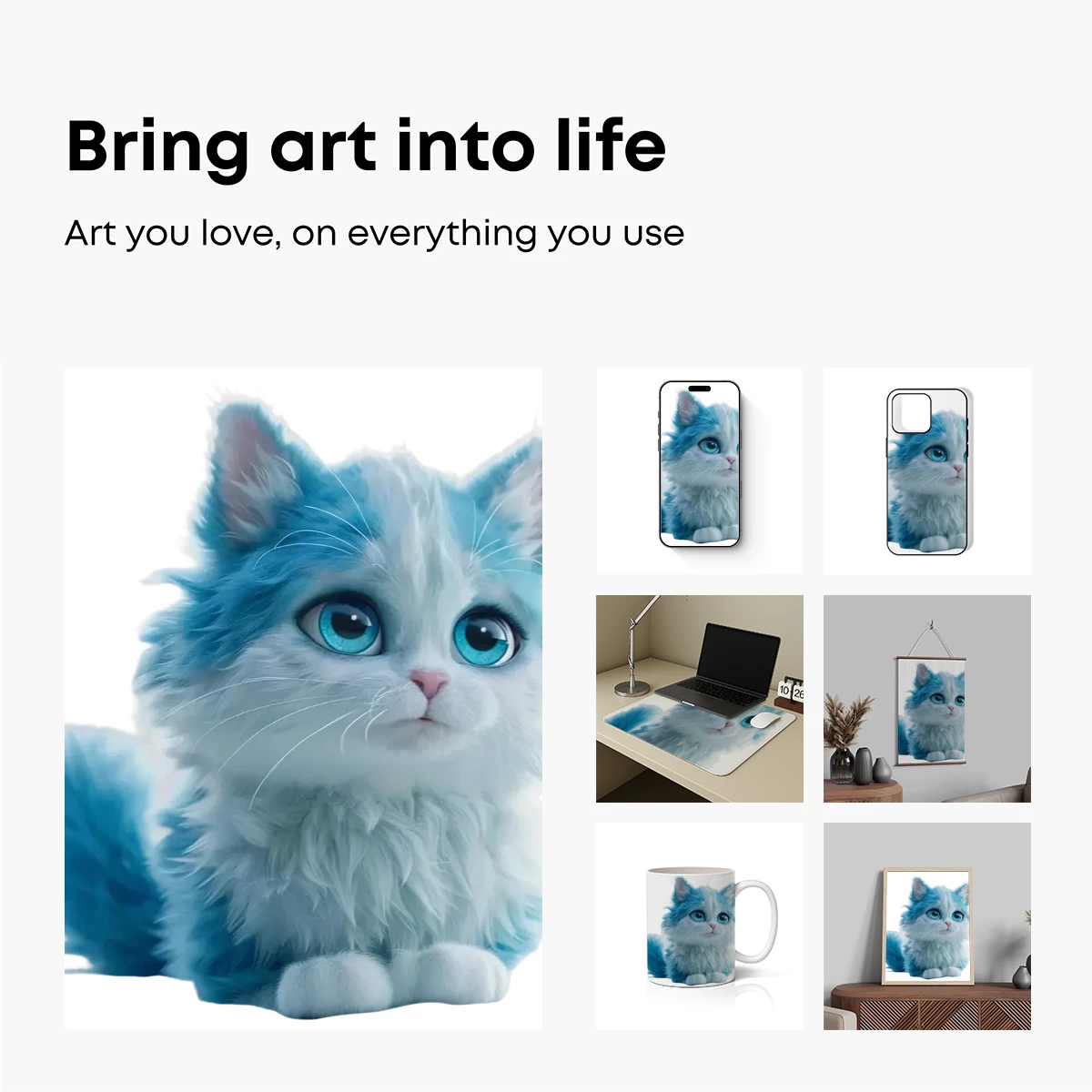 Enchanted Blue Fluff: A Whimsical Feline Fantasy - Image 2