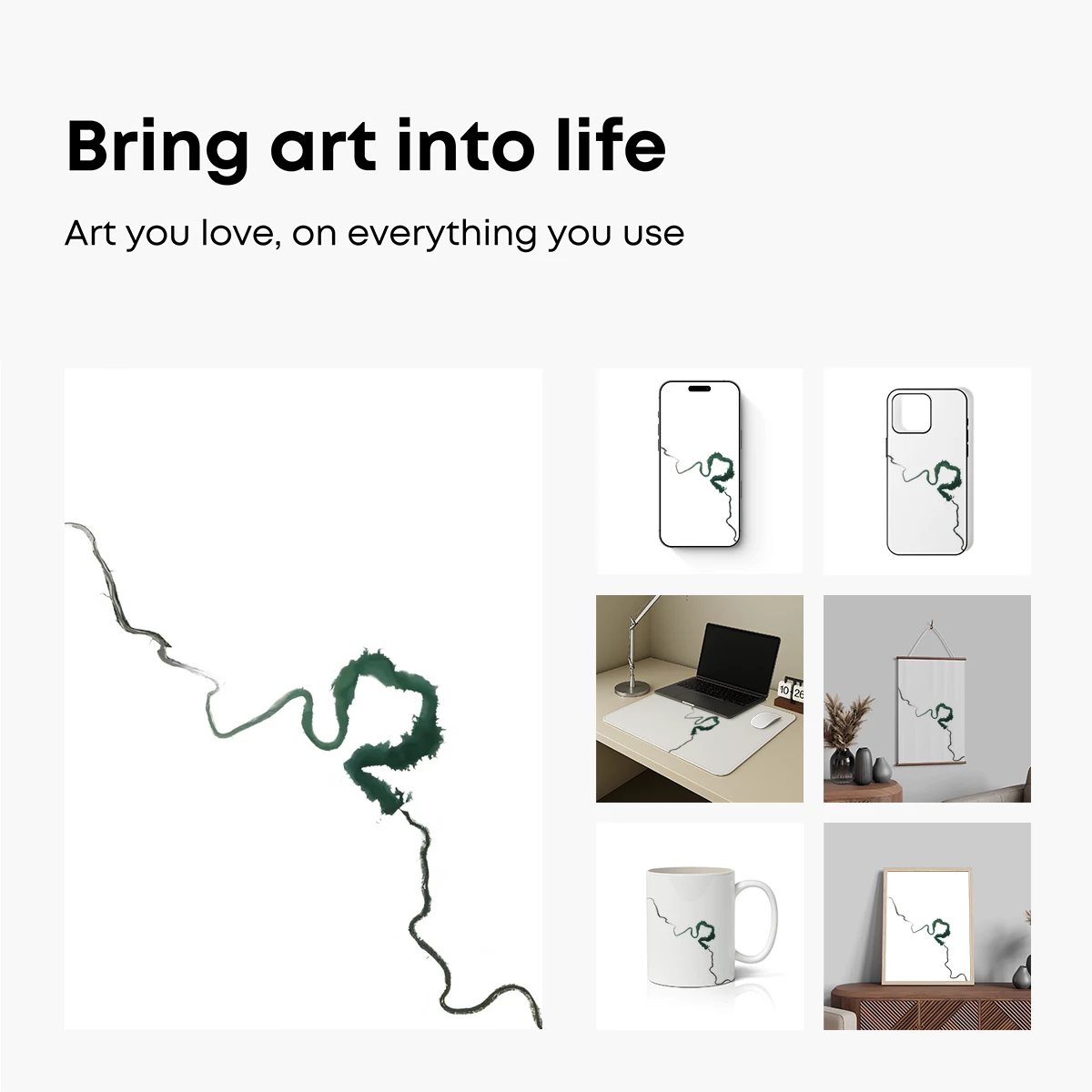 Mystic River's Whisper: Abstract Flow Art - Image 2