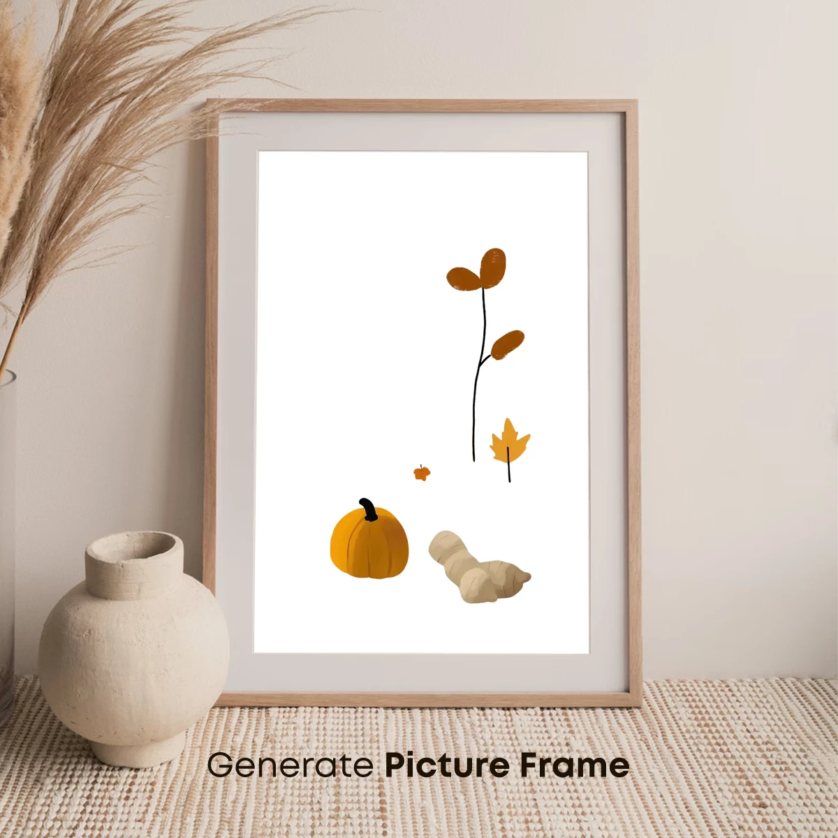 Autumn Whimsy: Pumpkin, Gourds, and Falling Leaves - Image 7
