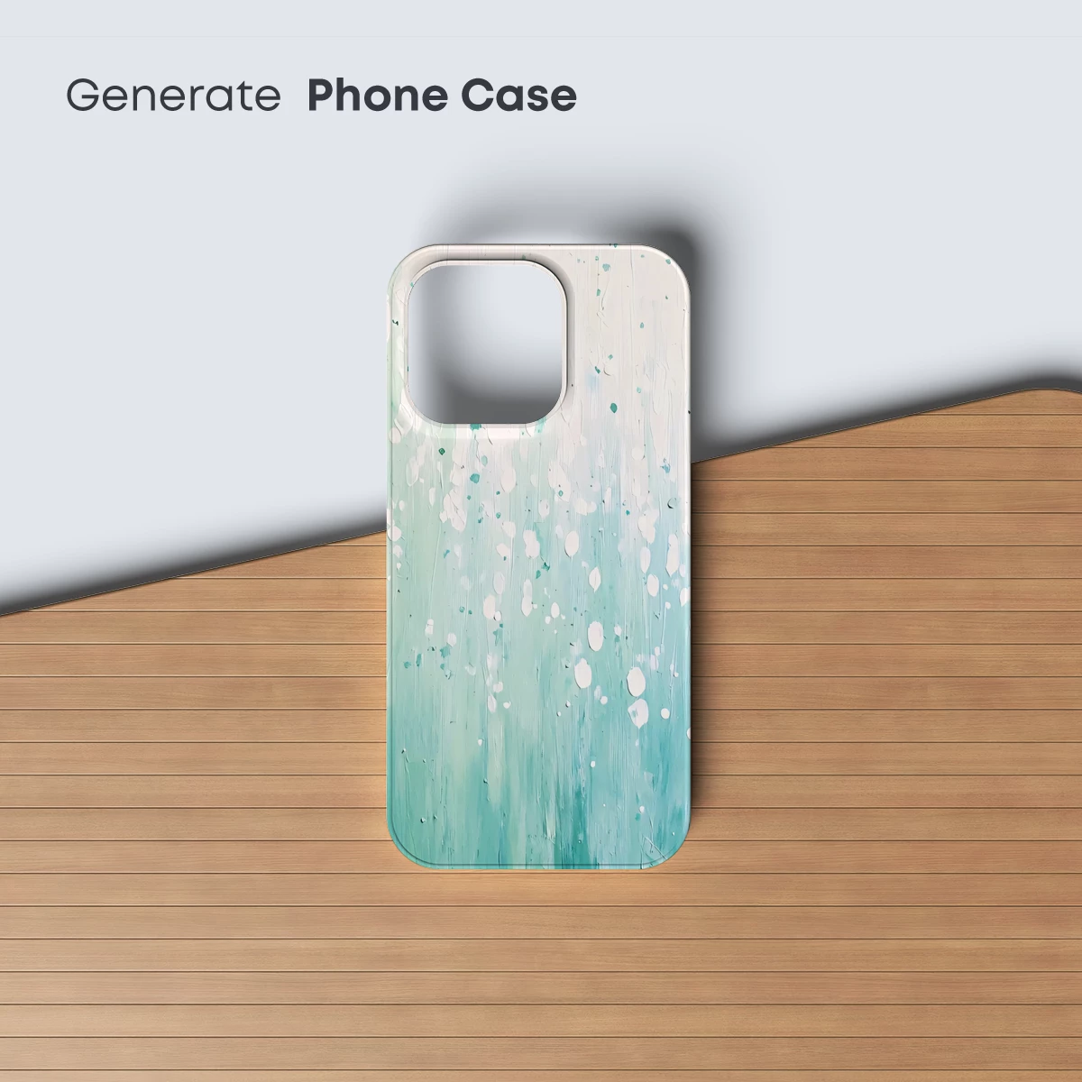 Aqua Serenity: Abstract Speckled Canvas - Image 3