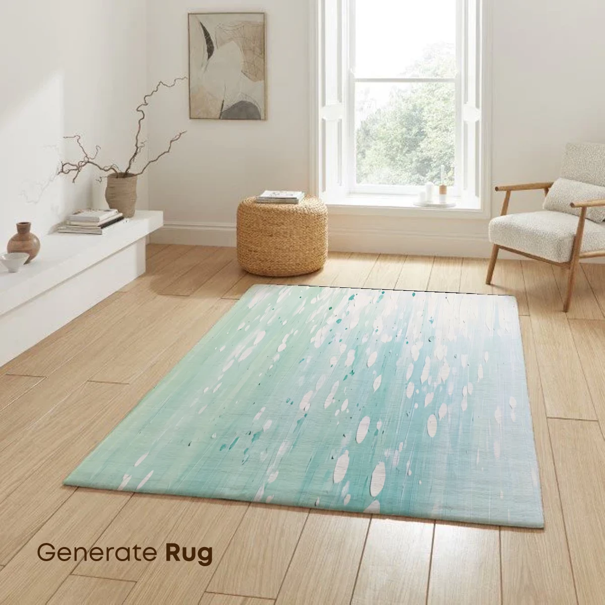 Aqua Serenity: Abstract Speckled Canvas - Image 6