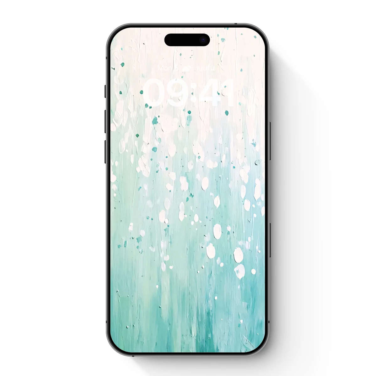 Aqua Serenity: Abstract Speckled Canvas
