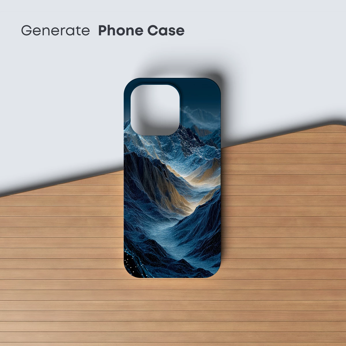 Cryo-Geometric Mountain Peaks in Ethereal Blue - Image 3