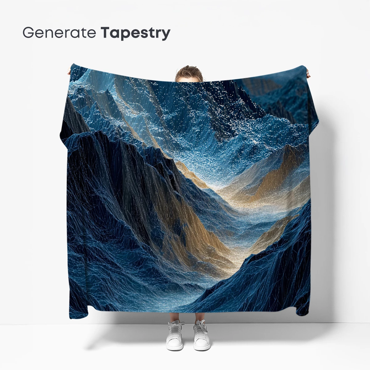 Cryo-Geometric Mountain Peaks in Ethereal Blue - Image 5