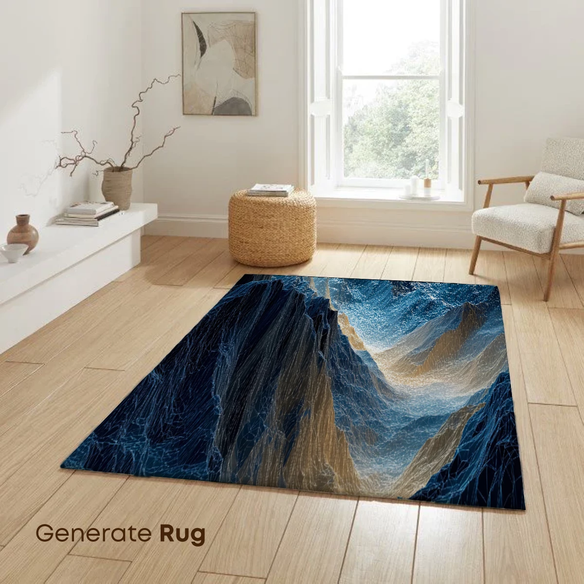 Cryo-Geometric Mountain Peaks in Ethereal Blue - Image 6