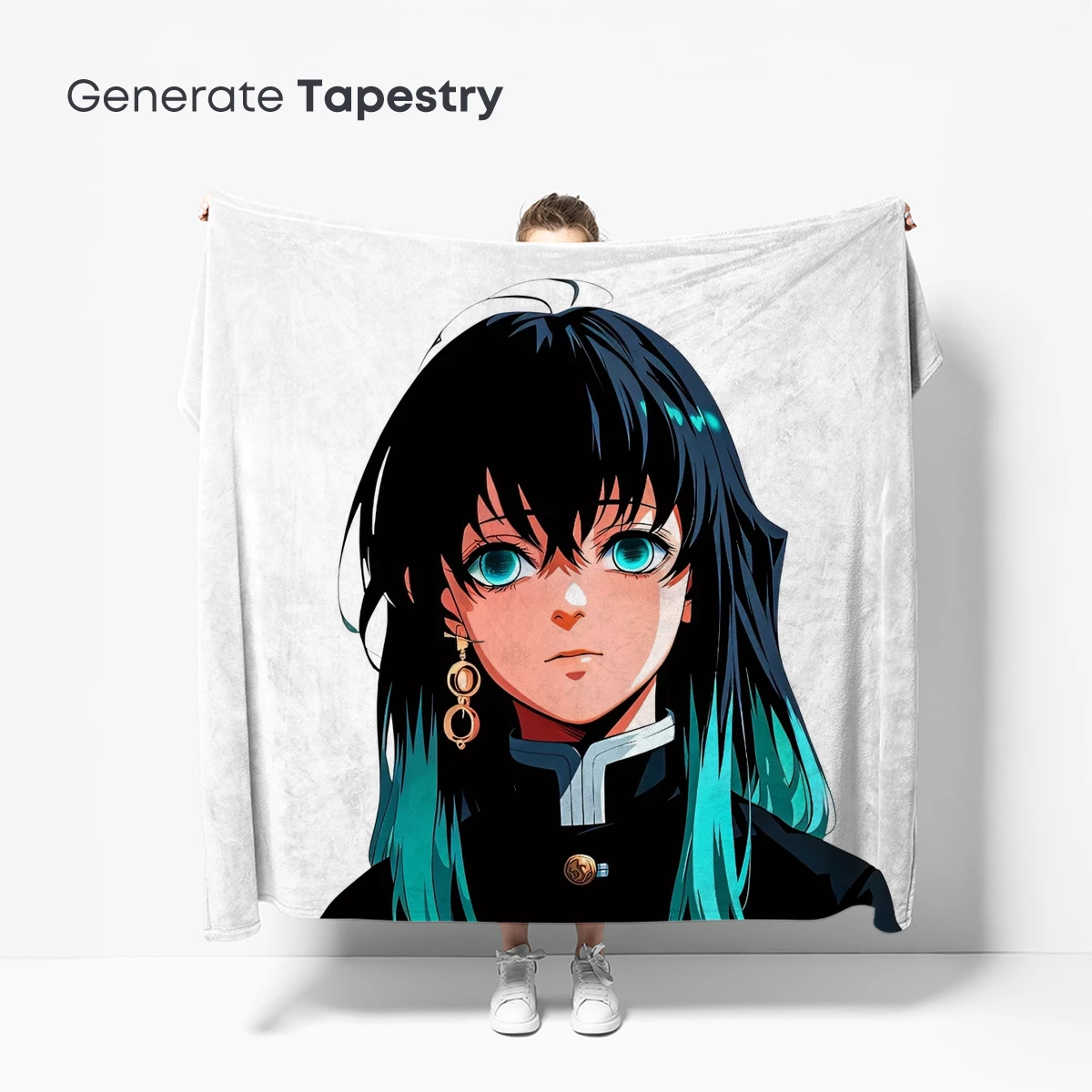 Ethereal Anime Muse with Turquoise Highlights - Image 5