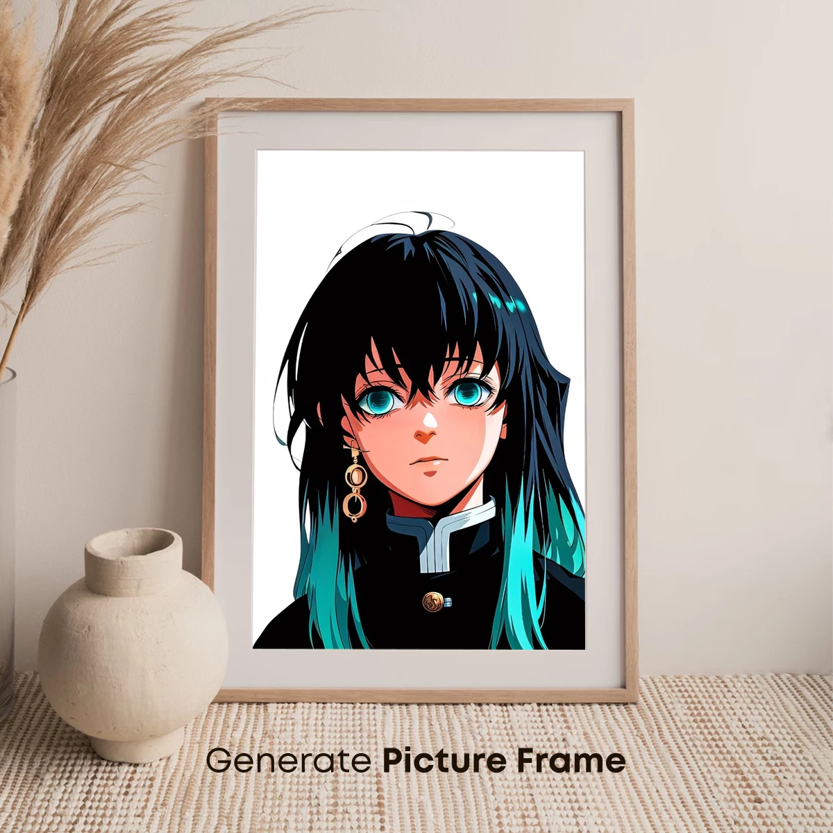 Ethereal Anime Muse with Turquoise Highlights - Image 7