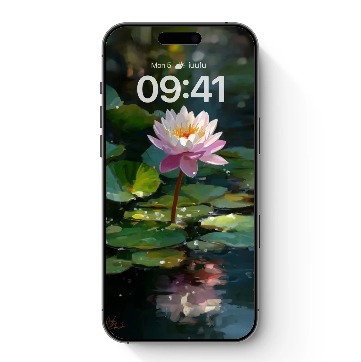 Lotus Bloom in Serene Pond: Nature's Quiet Elegance