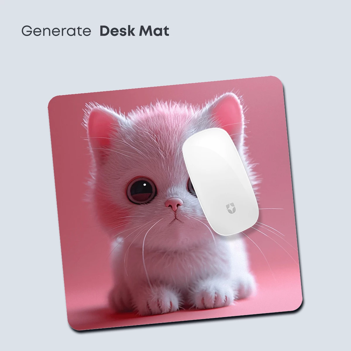 Fluffy White Kitten on Pink: Whimsical Cuteness - Image 4