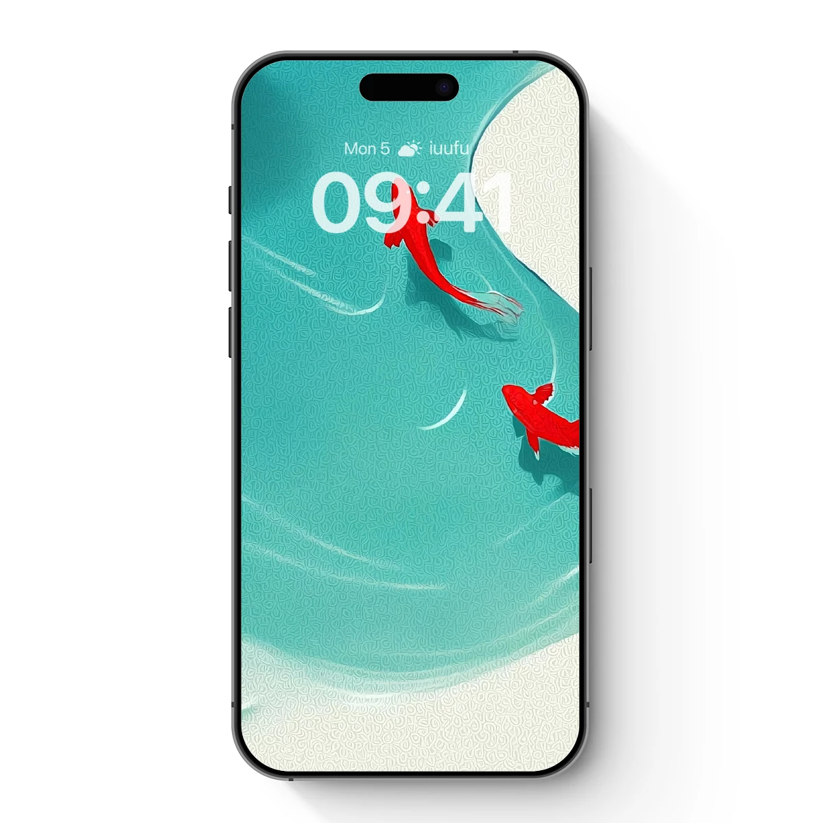 Koi in Turquoise: A Minimalist Zen Garden