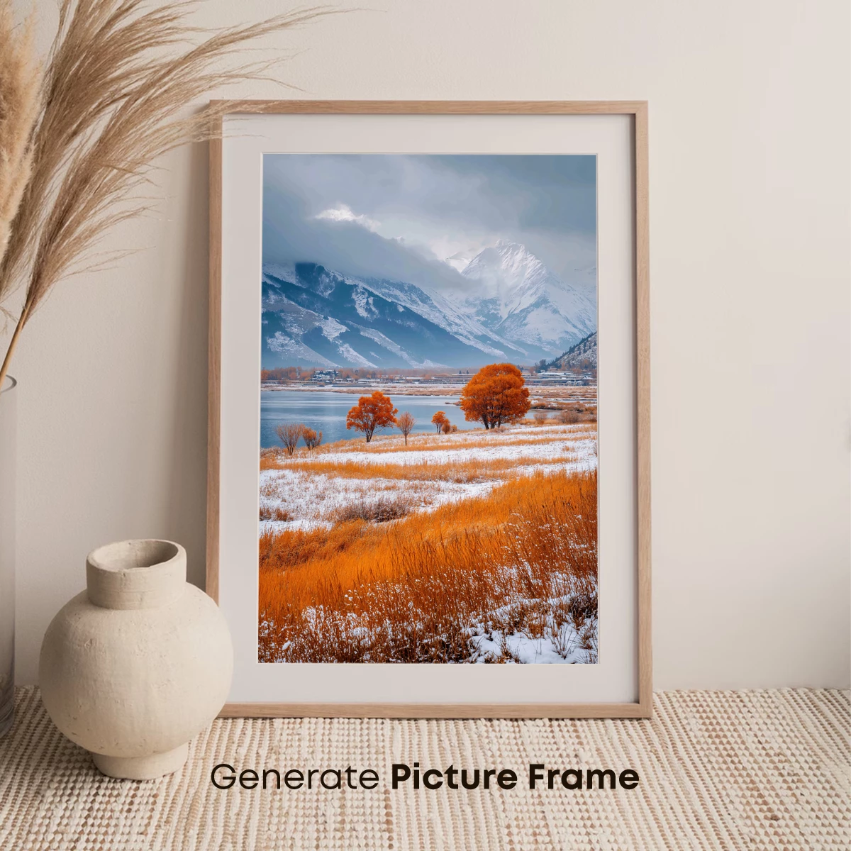 Autumn Gold Meets Winter Snow: Mountain Landscape - Image 7