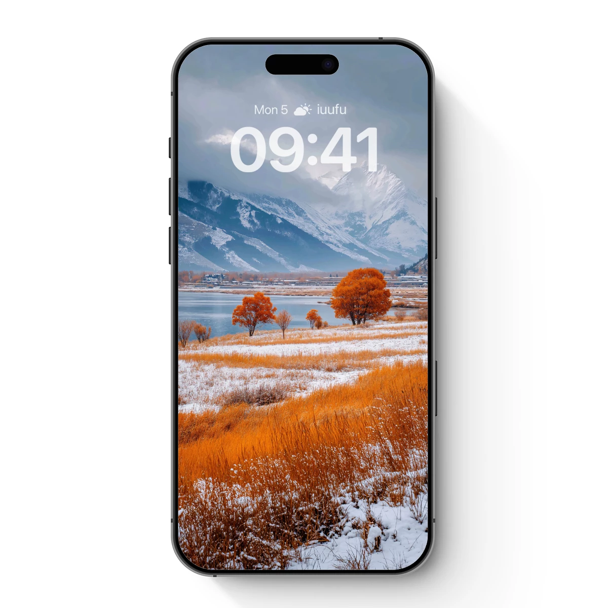 Autumn Gold Meets Winter Snow: Mountain Landscape