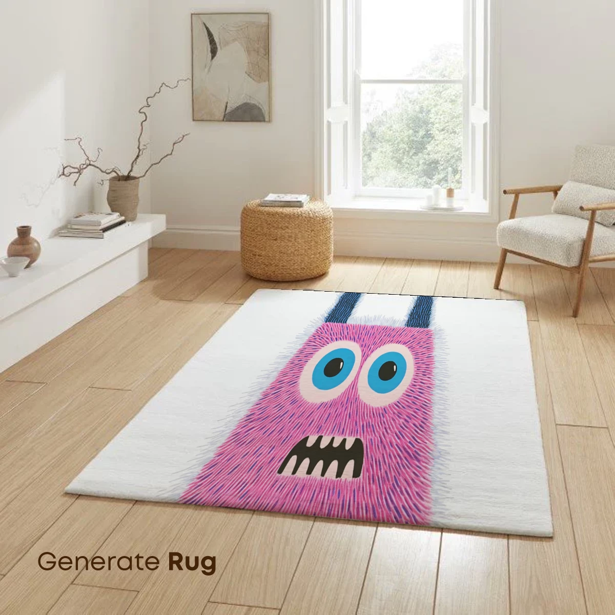Fuzzy Pink Monster: Whimsical Cartoon Art - Image 6