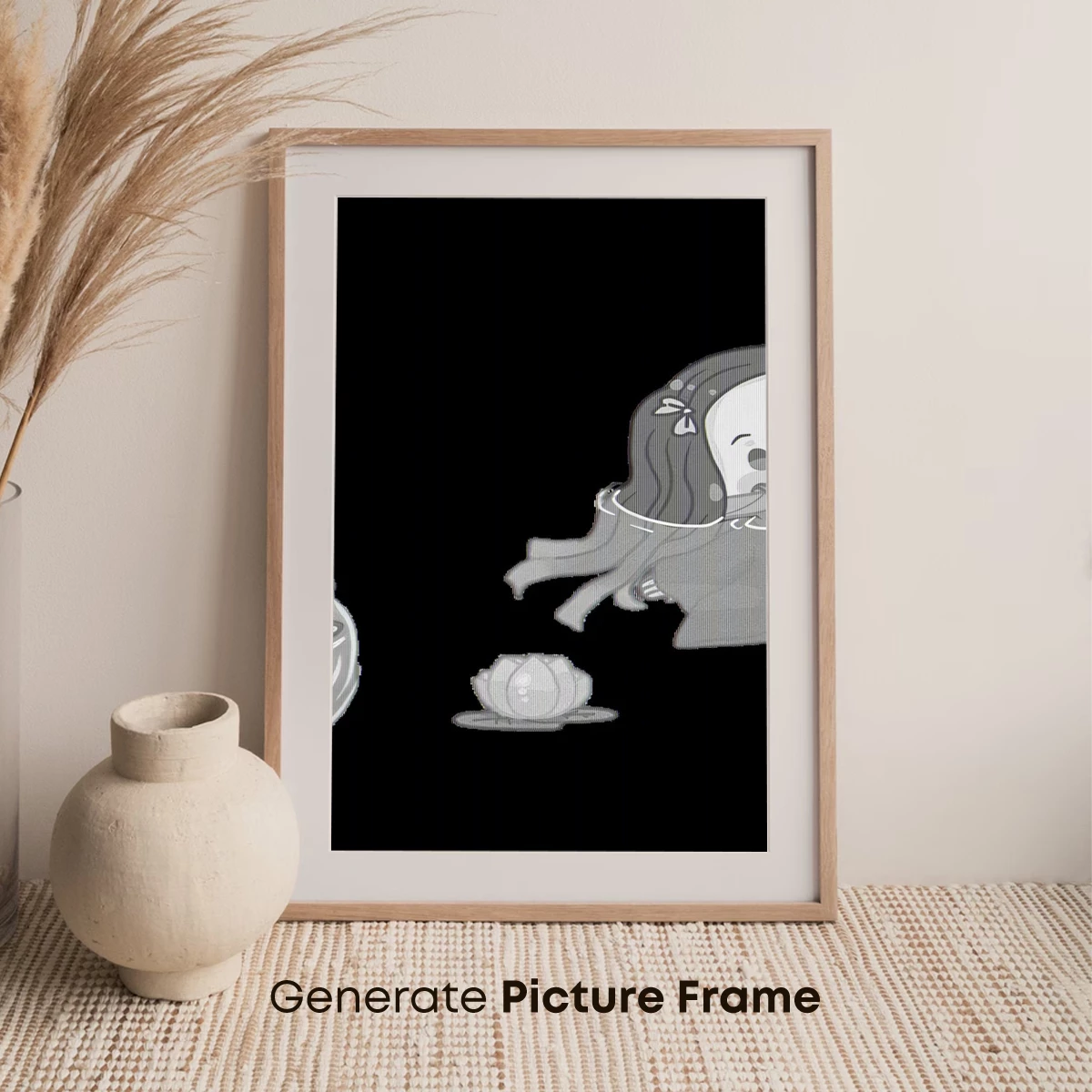 Monochrome Lotus Dream: Surreal Pond Scene - Image 7