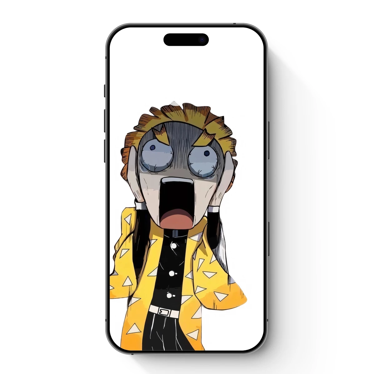 Anime Character in Shock: Bold Yellow Jacket and Expressive Eyes