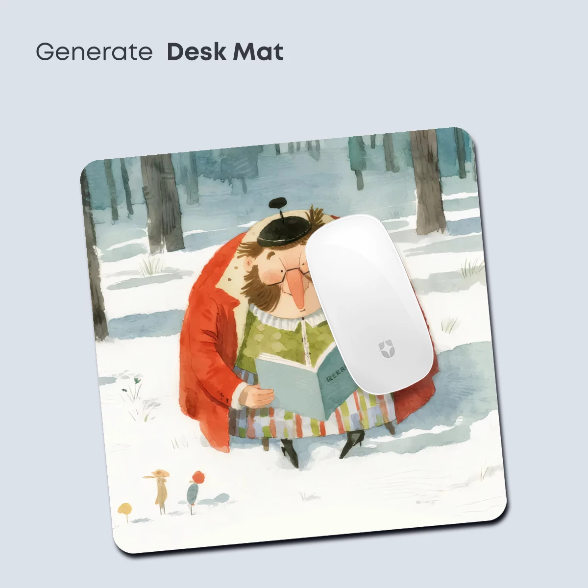 Whimsical Winter Reader in a Forest of Snow and Stories - Image 4