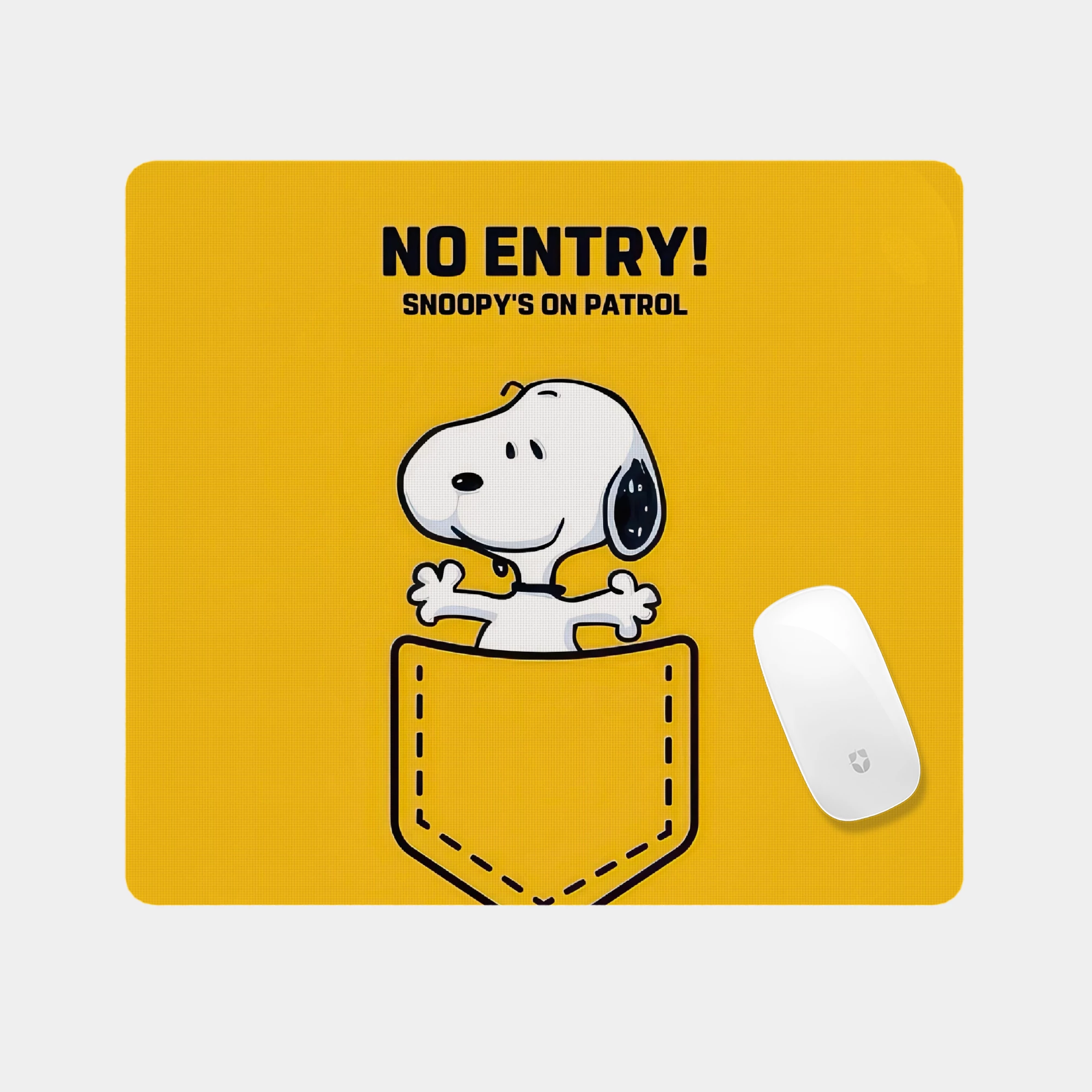 Snoopy Pocket Cartoon Glass mouse pad