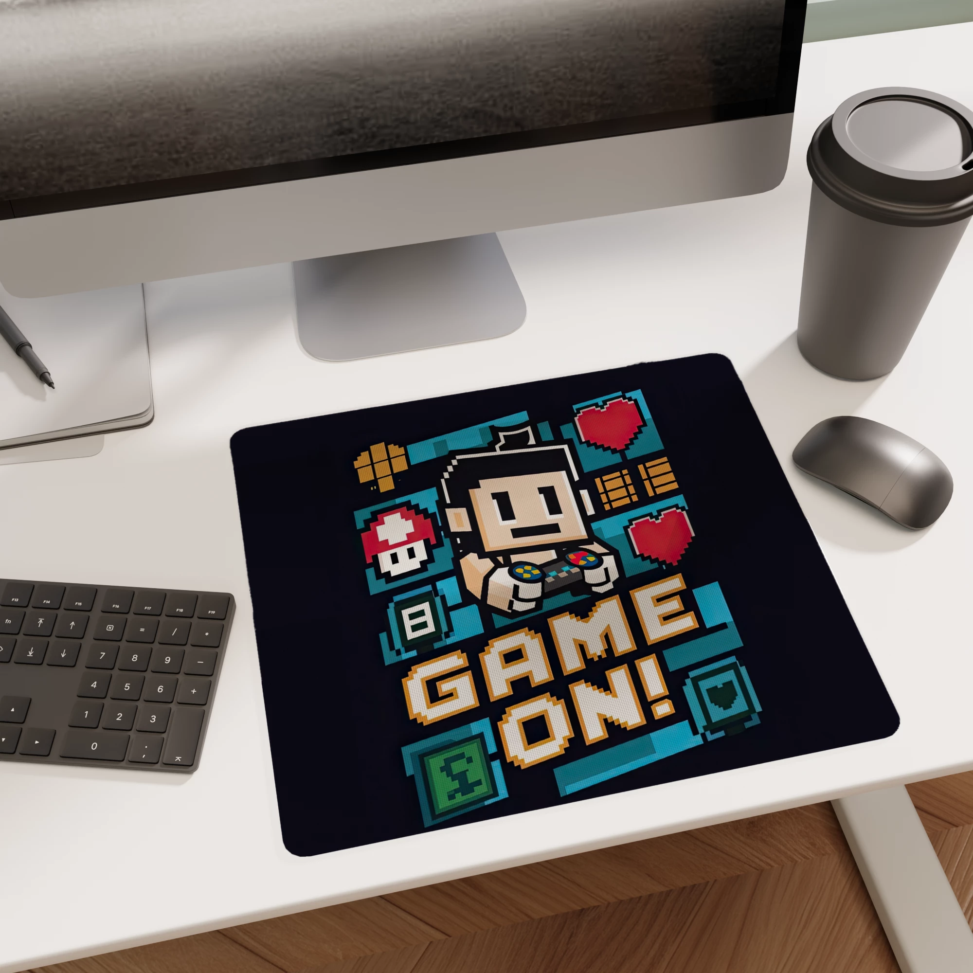 Pixel Art Game On Glass mouse pad - Image 2