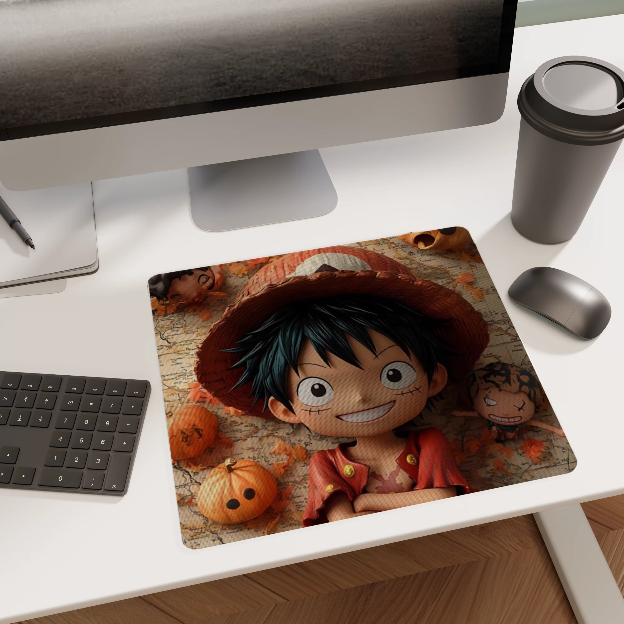 Anime Halloween Monkey D. Luffy Glass mouse pad - Image 2