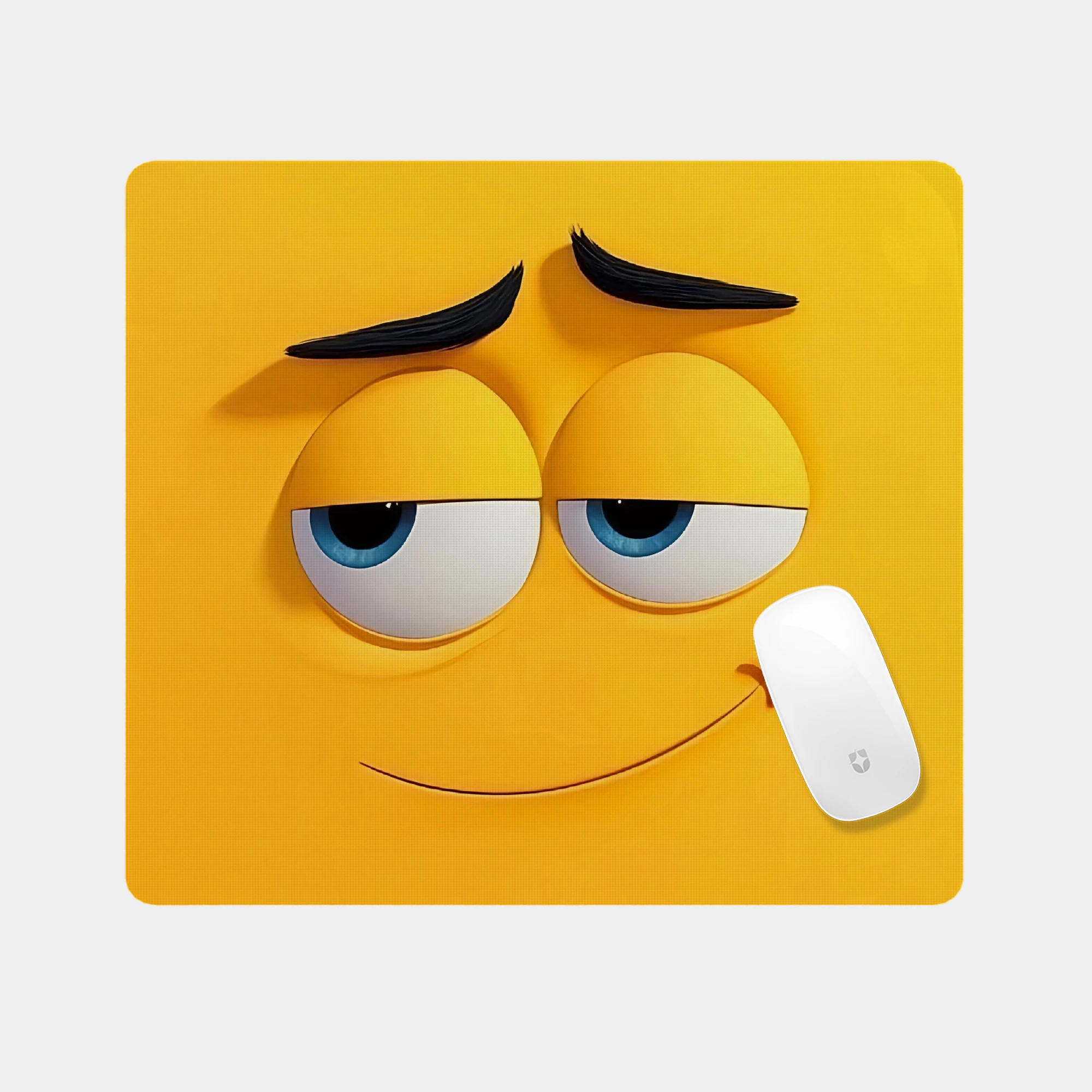 Squid Game Yellow Face Glass mouse pad