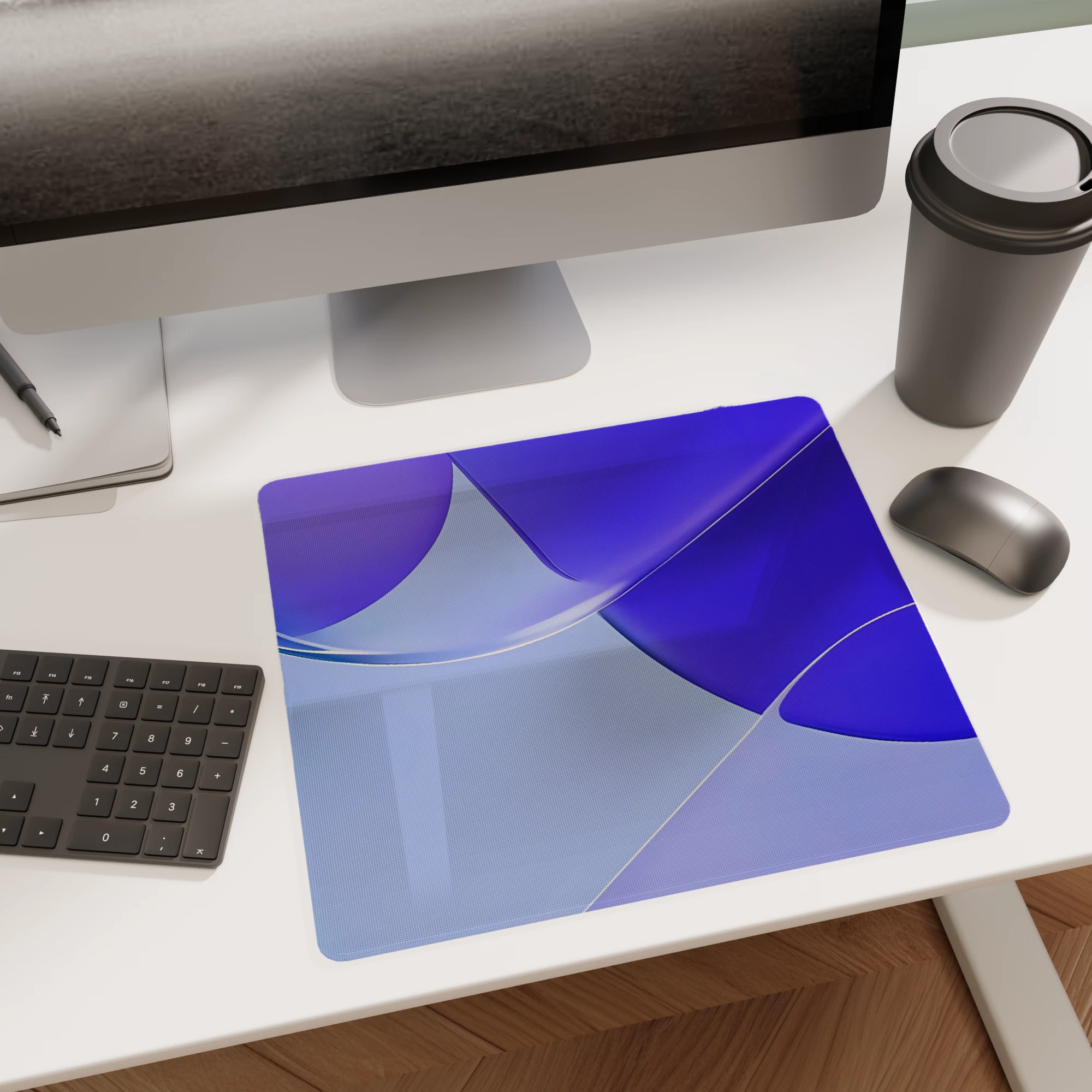 Abstract Blue Gradient Glass mouse pad - Image 2