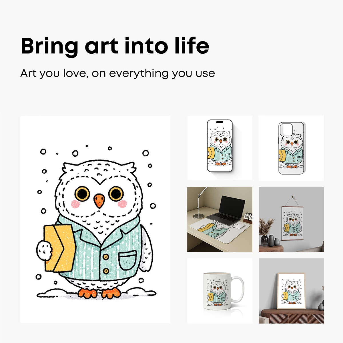 Snowy Owl Postman in Winter Whimsy - Image 2