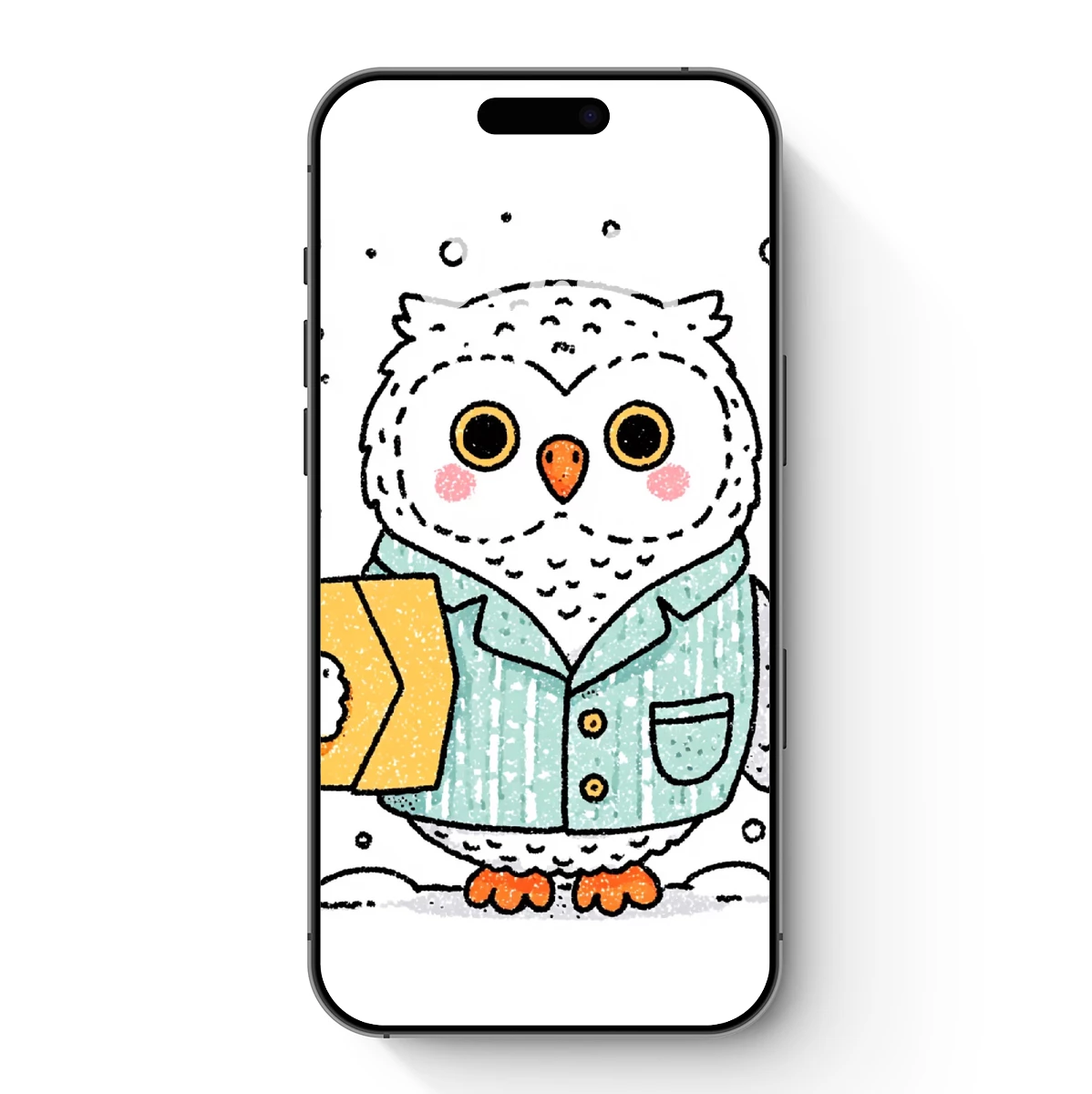Snowy Owl Postman in Winter Whimsy