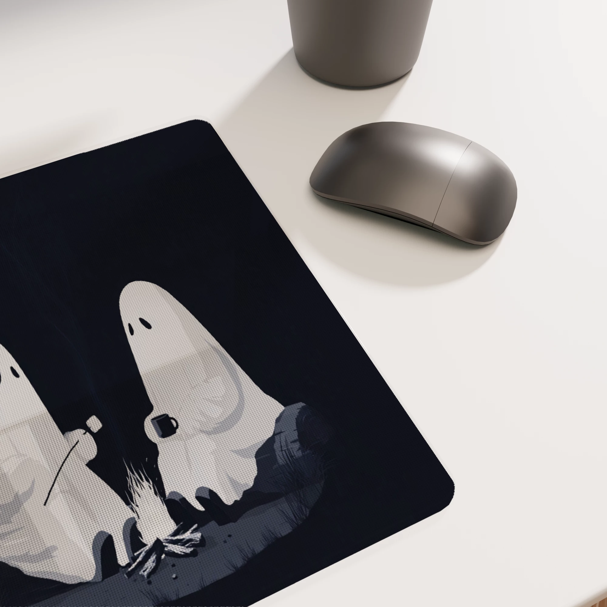 Ghostly Campfire Illustration Glass mouse pad - Image 6