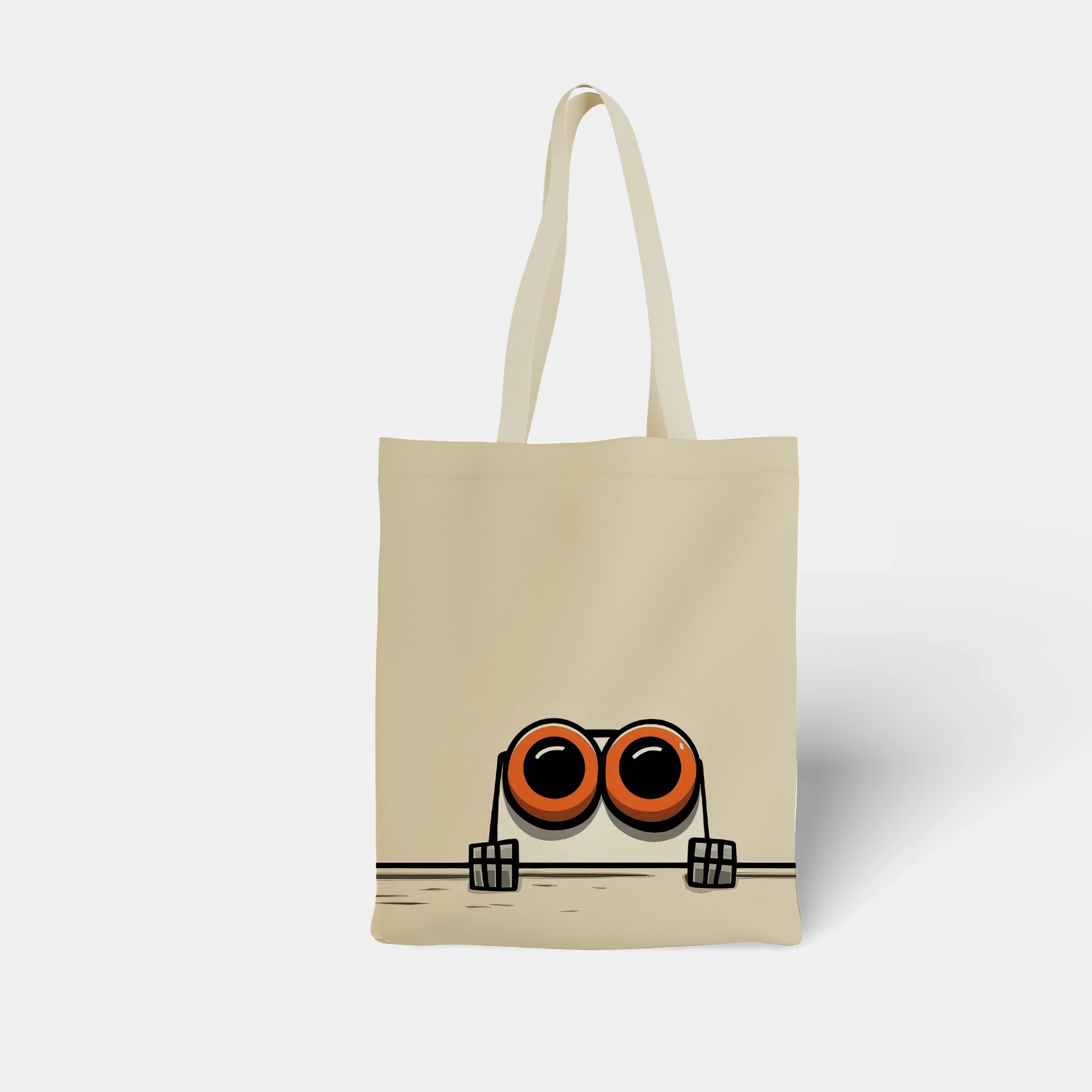 Minimalist Cartoon Eyes Canvas Bag - Image 4