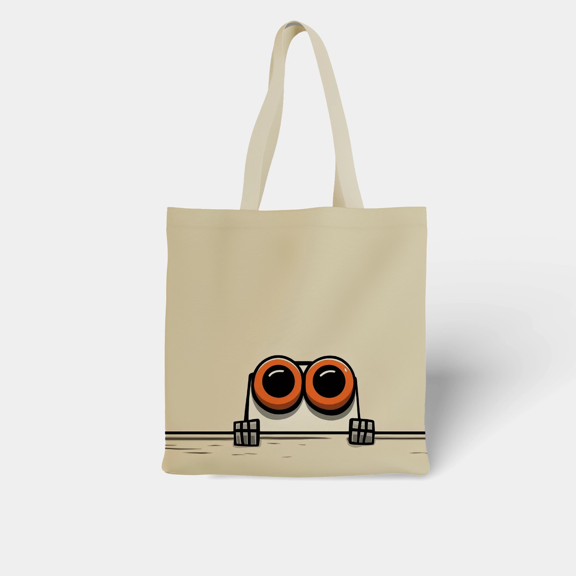 Minimalist Cartoon Eyes Canvas Bag