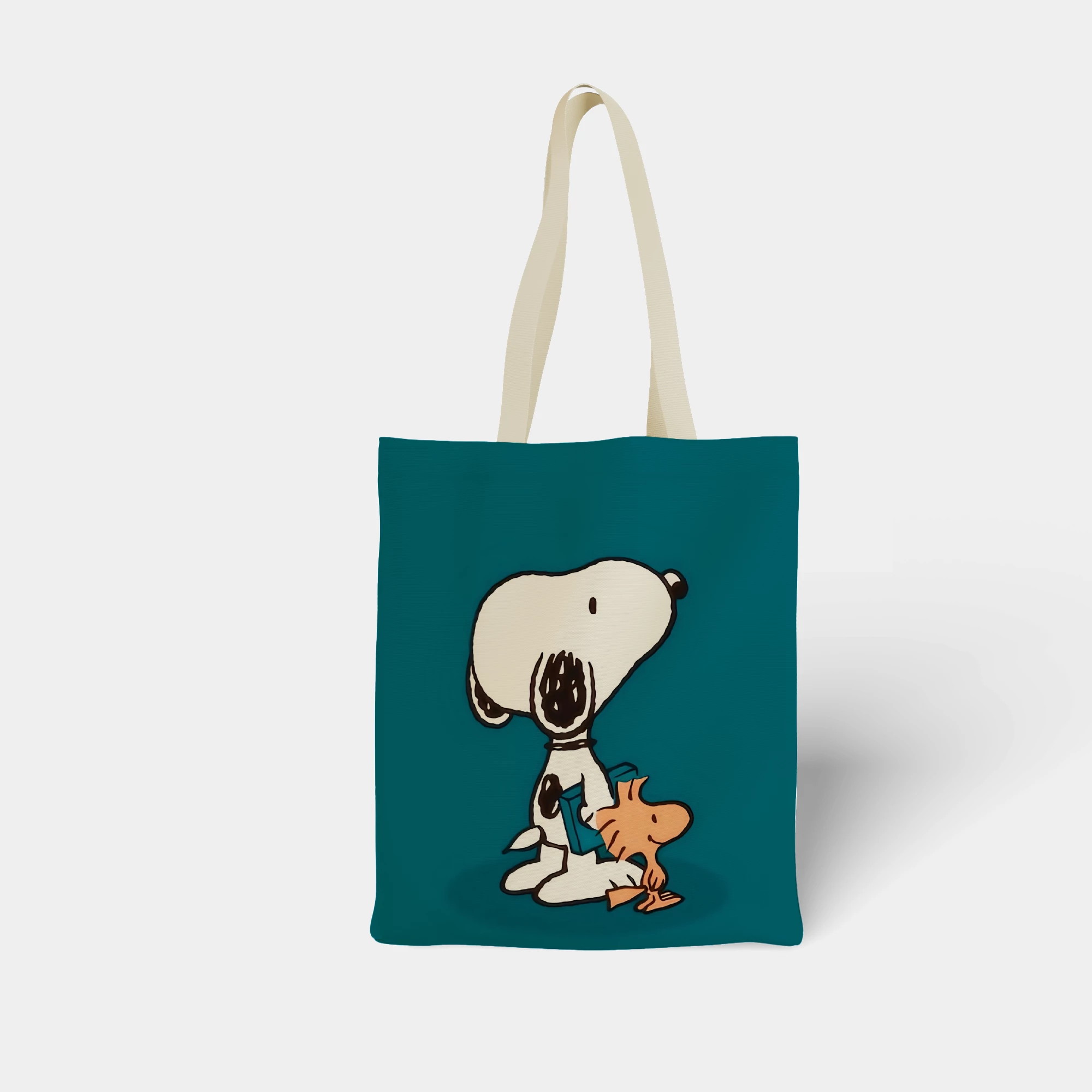 Snoopy and Woodstock Minimalist Illustration Canvas Bag - Image 4