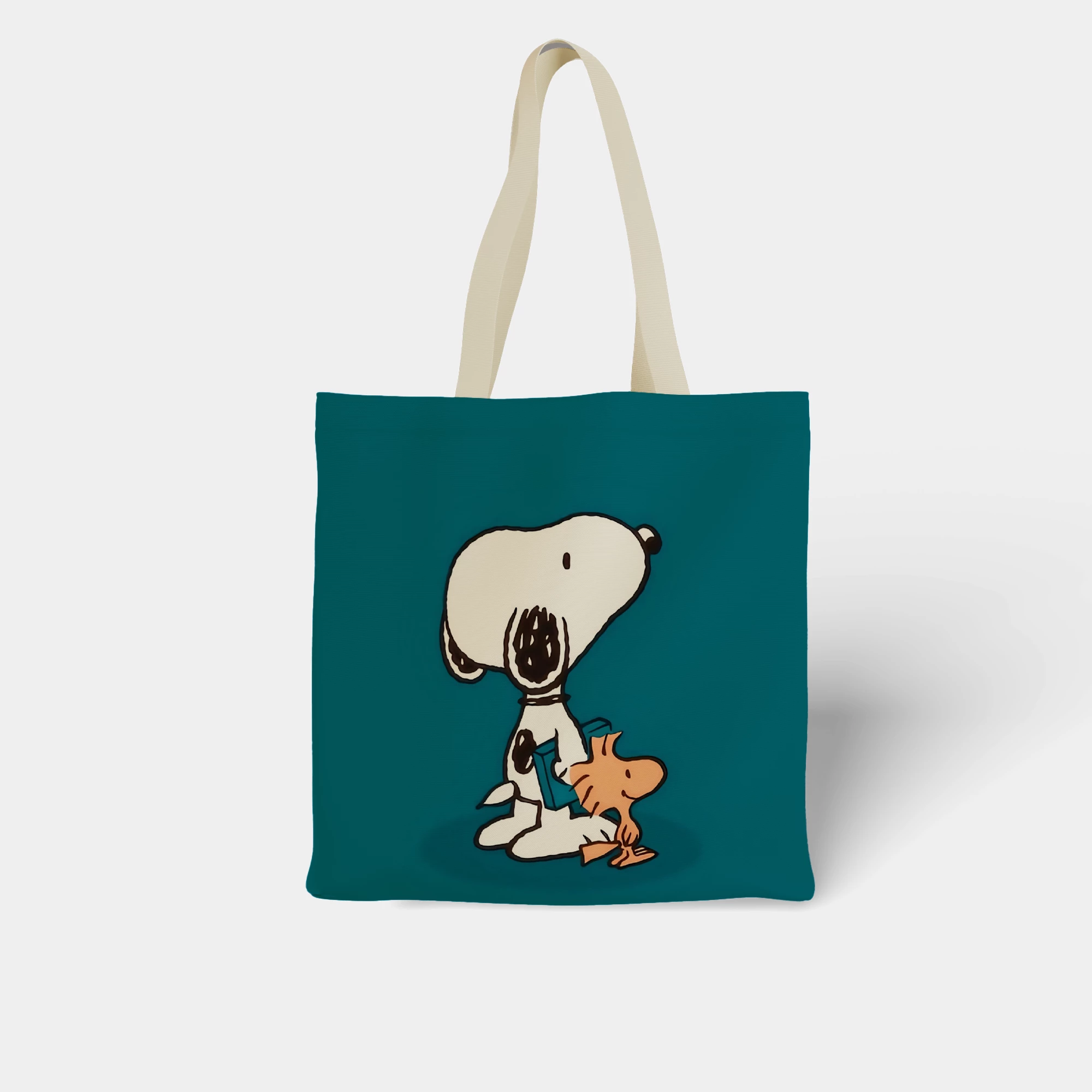 Snoopy and Woodstock Minimalist Illustration Canvas Bag