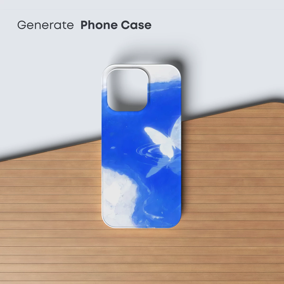 Ethereal White Butterfly on Blue Water Reflection - Image 3