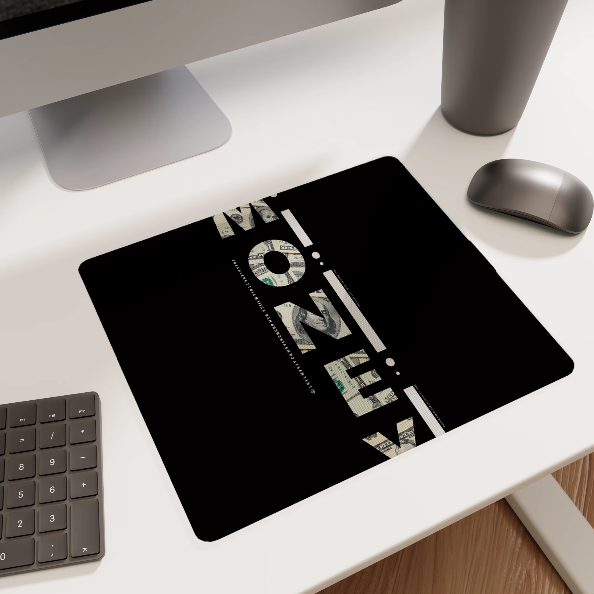 Money Typography Art Glass mouse pad - Image 5