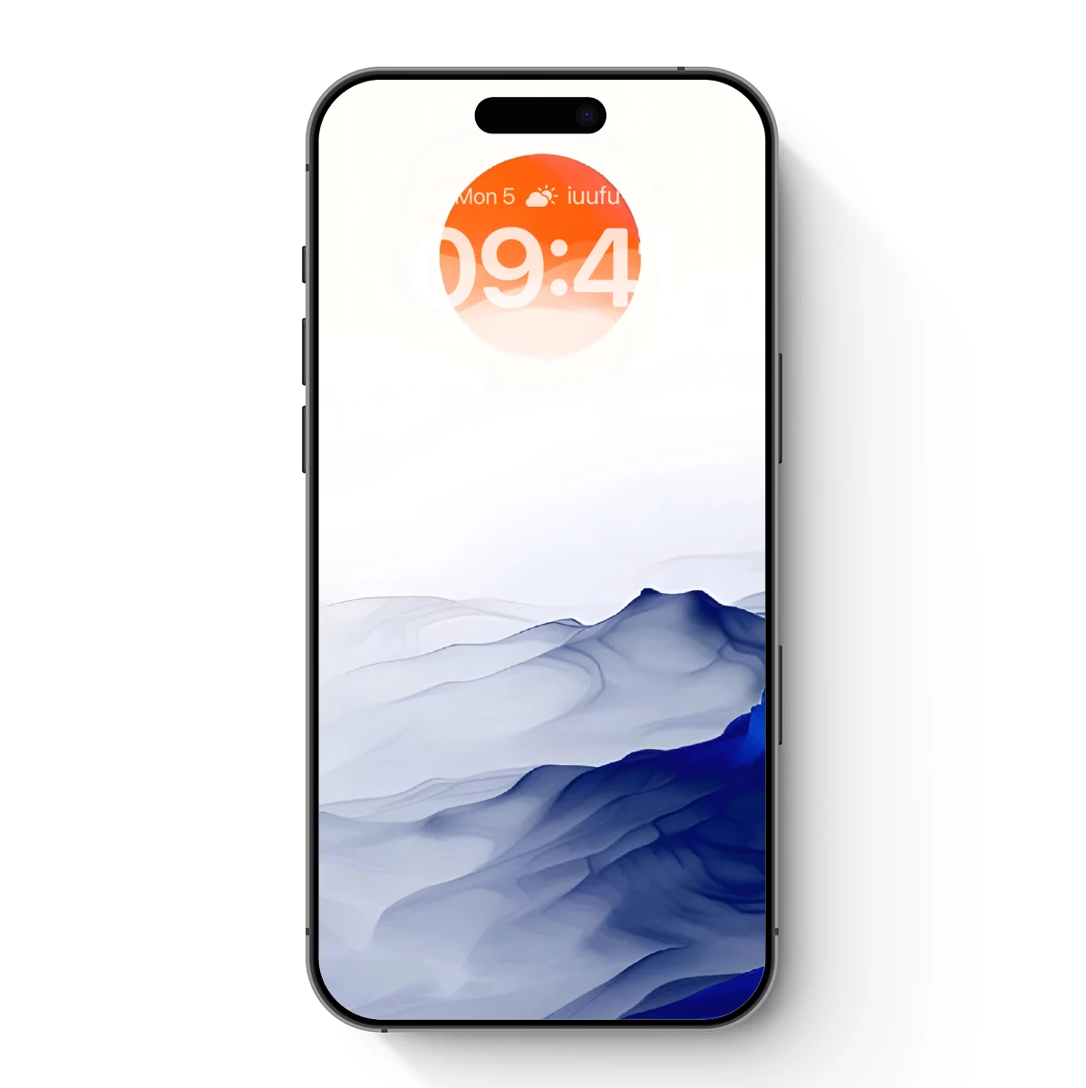 Ethereal Mountain Horizon with Orange Sun Ethereal Mountain Horizon with Orange Sun