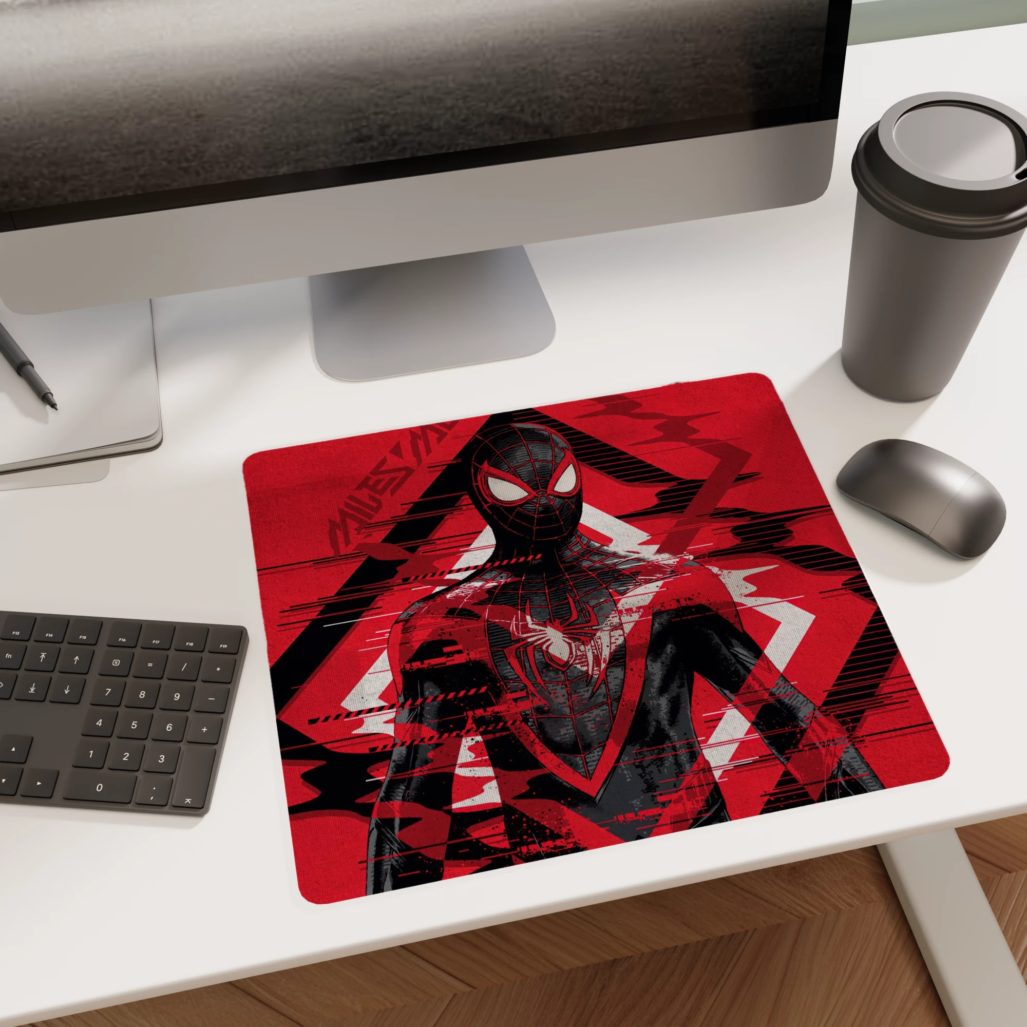 Spider-Man Miles Morales Digital Art Glass mouse pad - Image 2