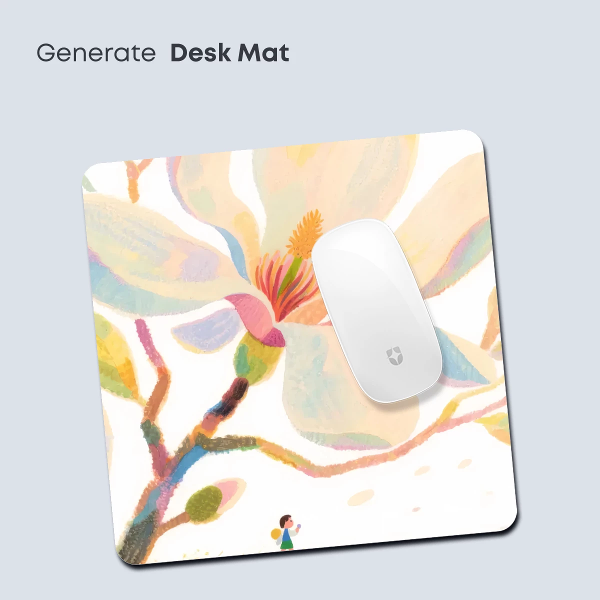 Whimsical Magnolia Bloom with Tiny Explorer - Image 4