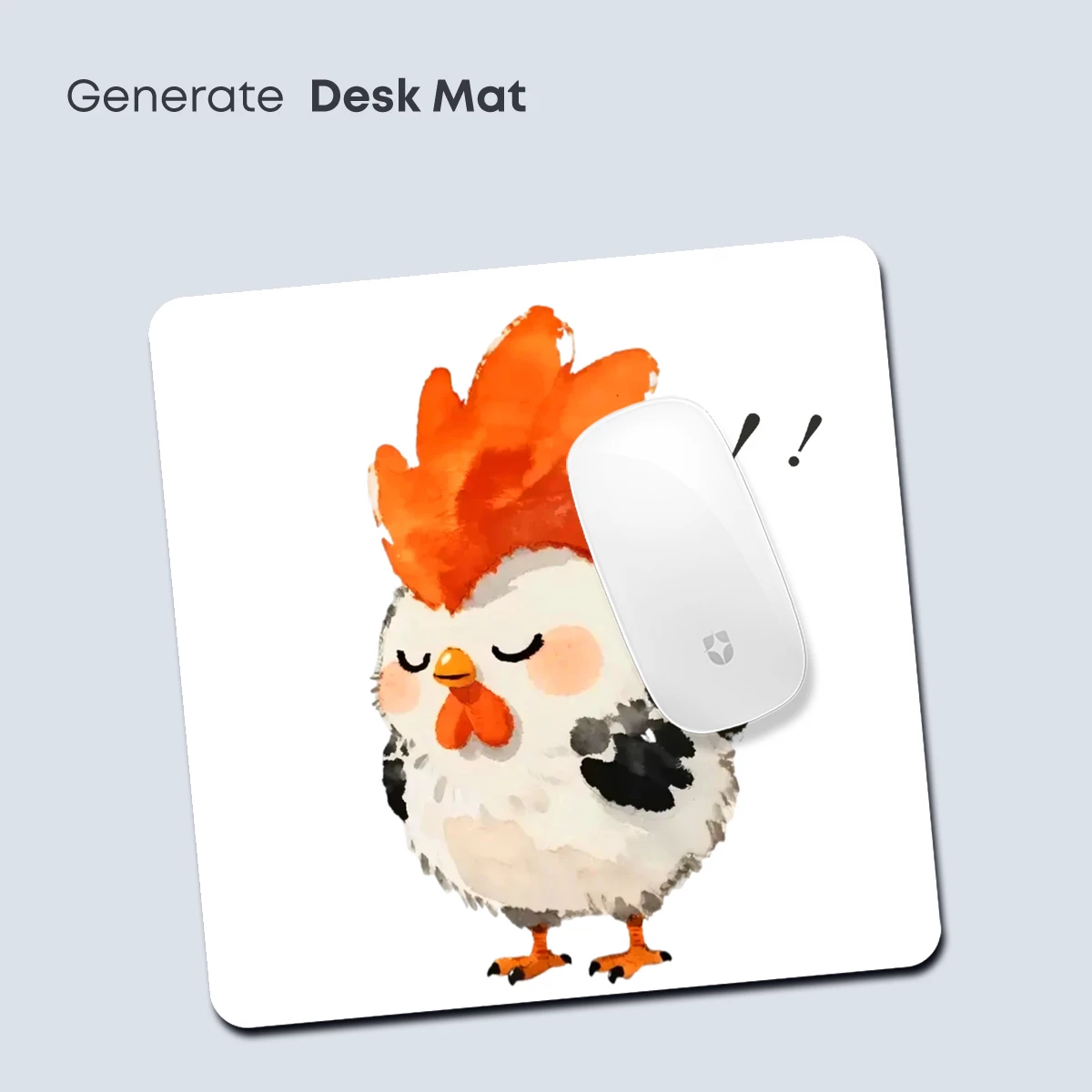 Whimsical Watercolor Chick with Fiery Crest - Image 4