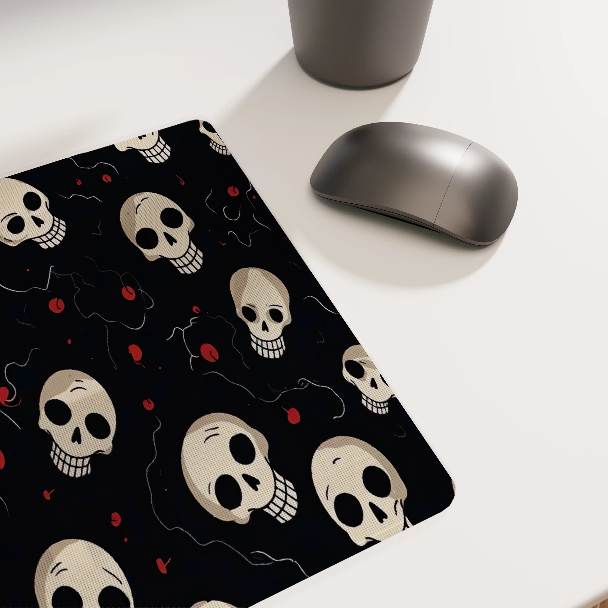 Skull Pattern Halloween Wallpaper Glass mouse pad - Image 6