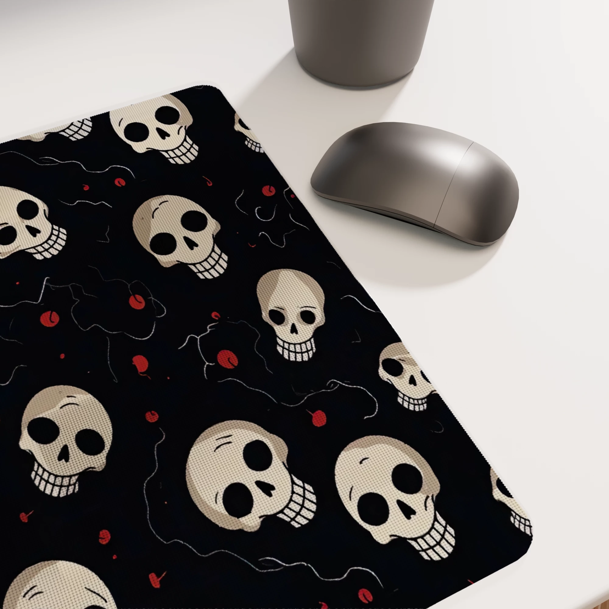 Skull Pattern Halloween Wallpaper Glass mouse pad - Image 3