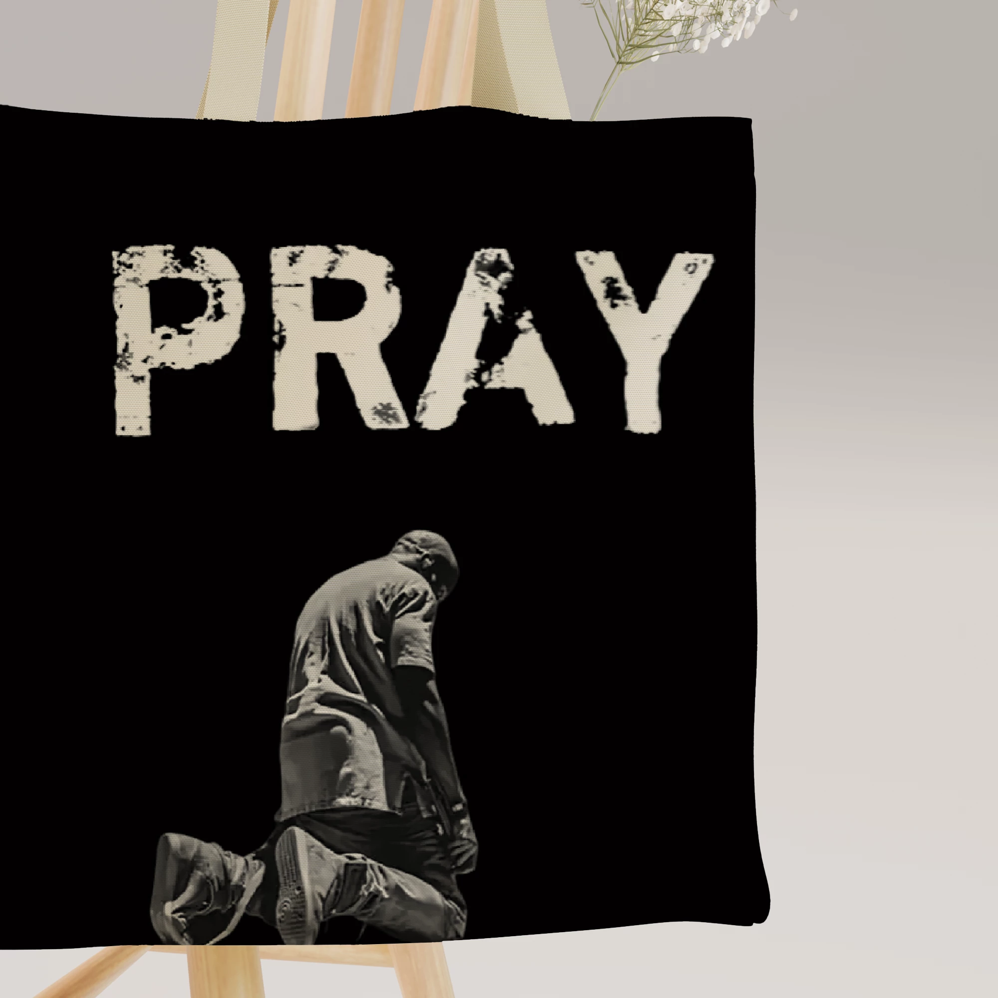 Pray Typography Wallpaper Canvas Bag - Image 9