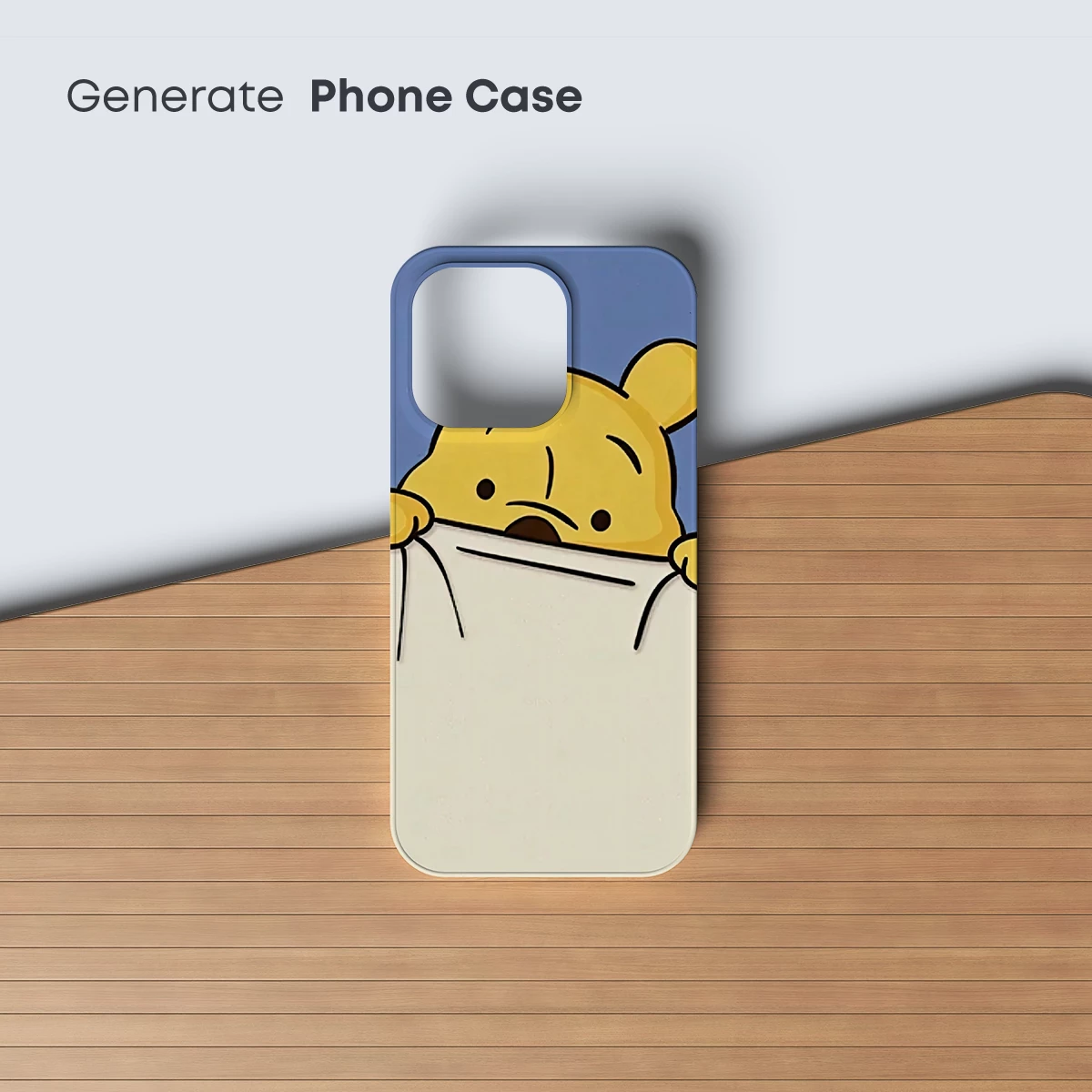 Cartoon Bear Peeking Over Edge: Whimsical Minimalist Art - Image 3