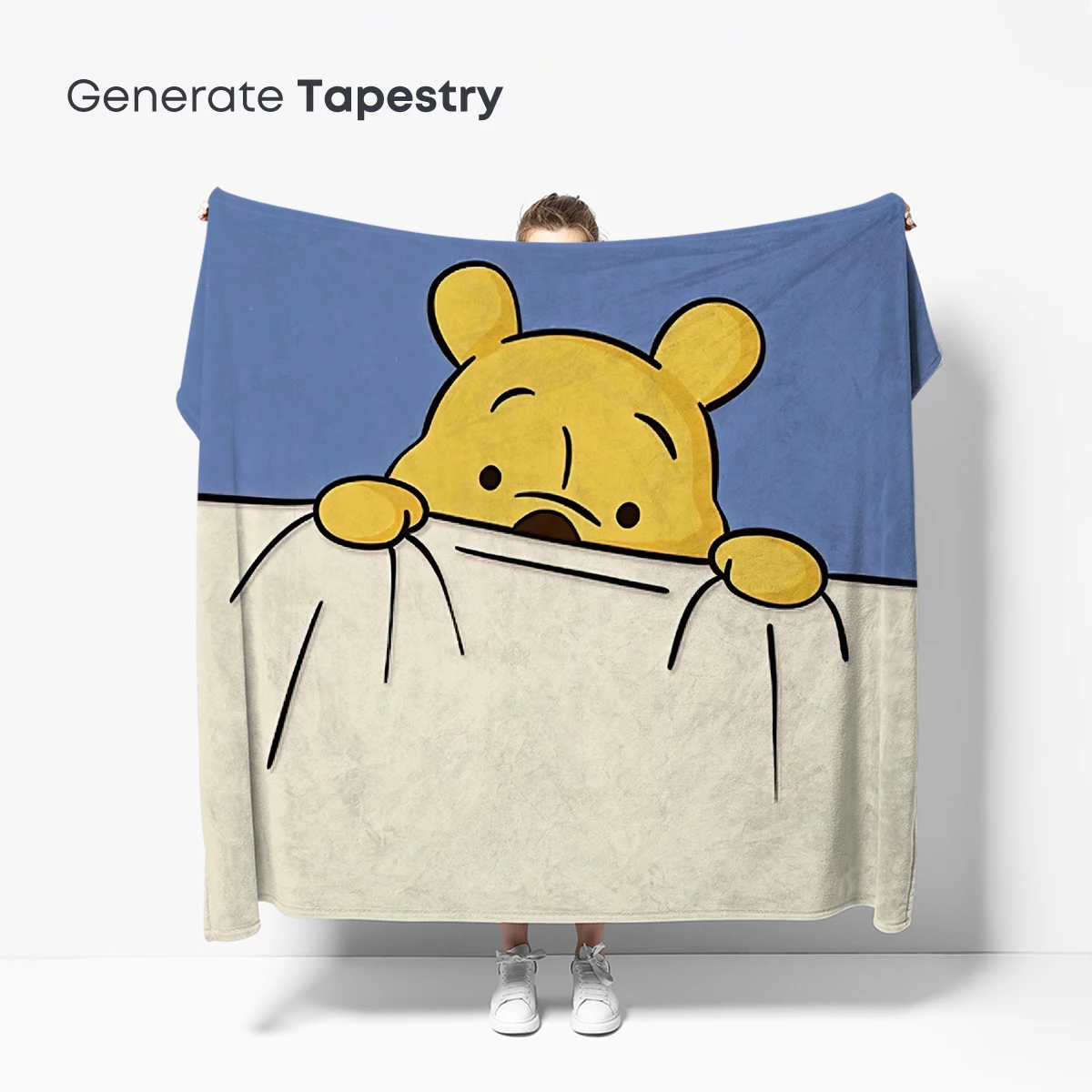 Cartoon Bear Peeking Over Edge: Whimsical Minimalist Art - Image 5