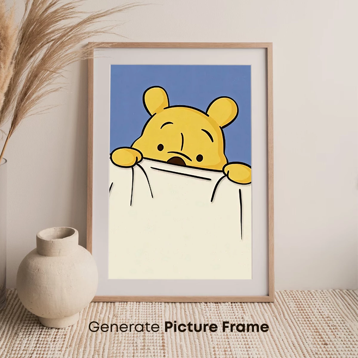 Cartoon Bear Peeking Over Edge: Whimsical Minimalist Art - Image 7