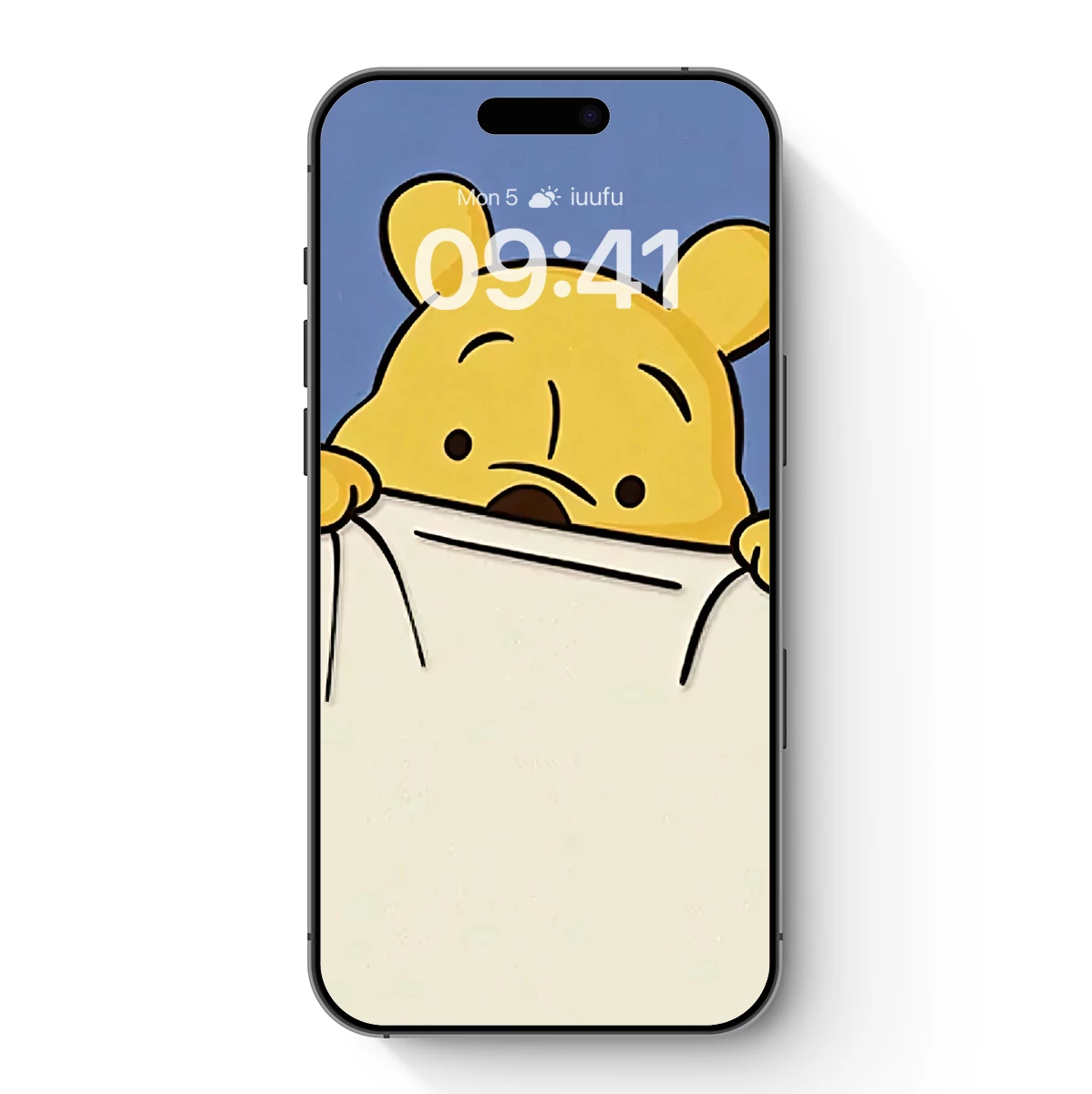 Cartoon Bear Peeking Over Edge: Whimsical Minimalist Art