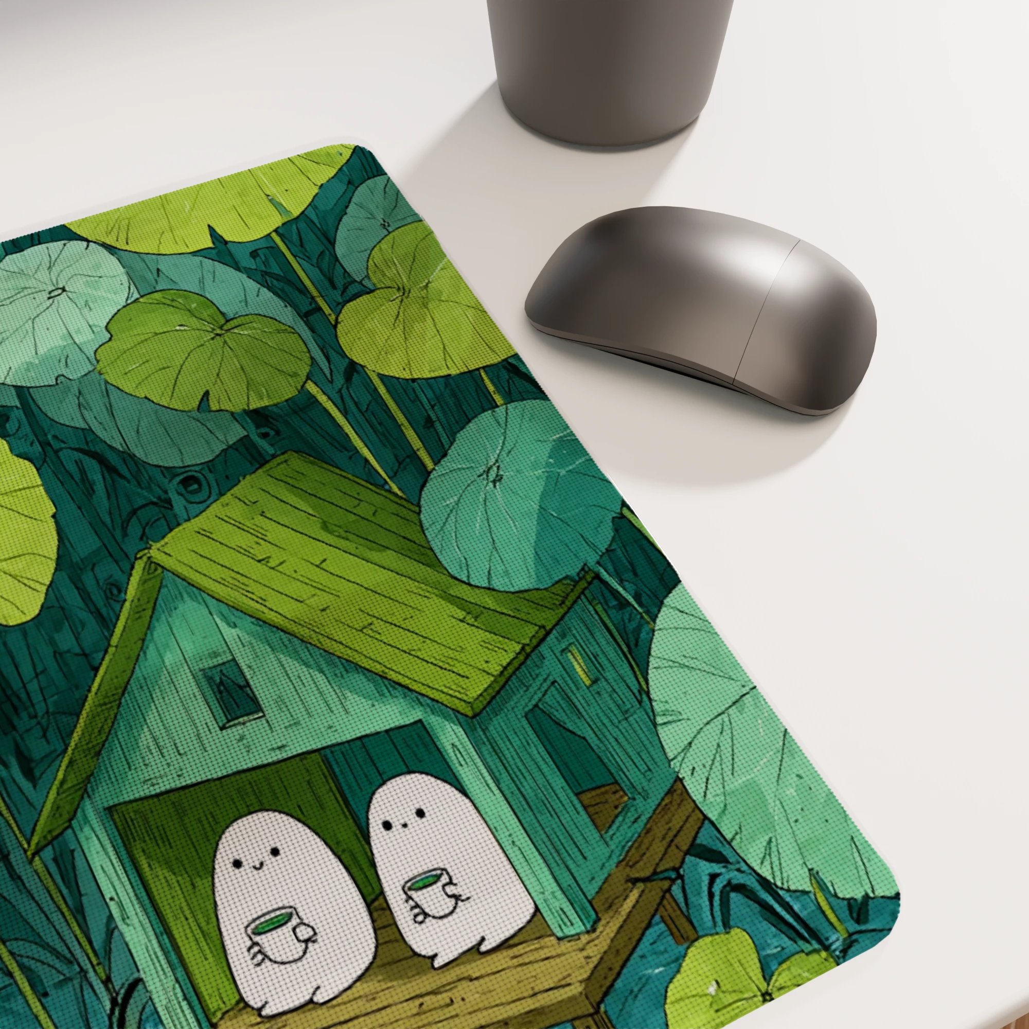 Whimsical Lily Pad Cottage Glass mouse pad - Image 3